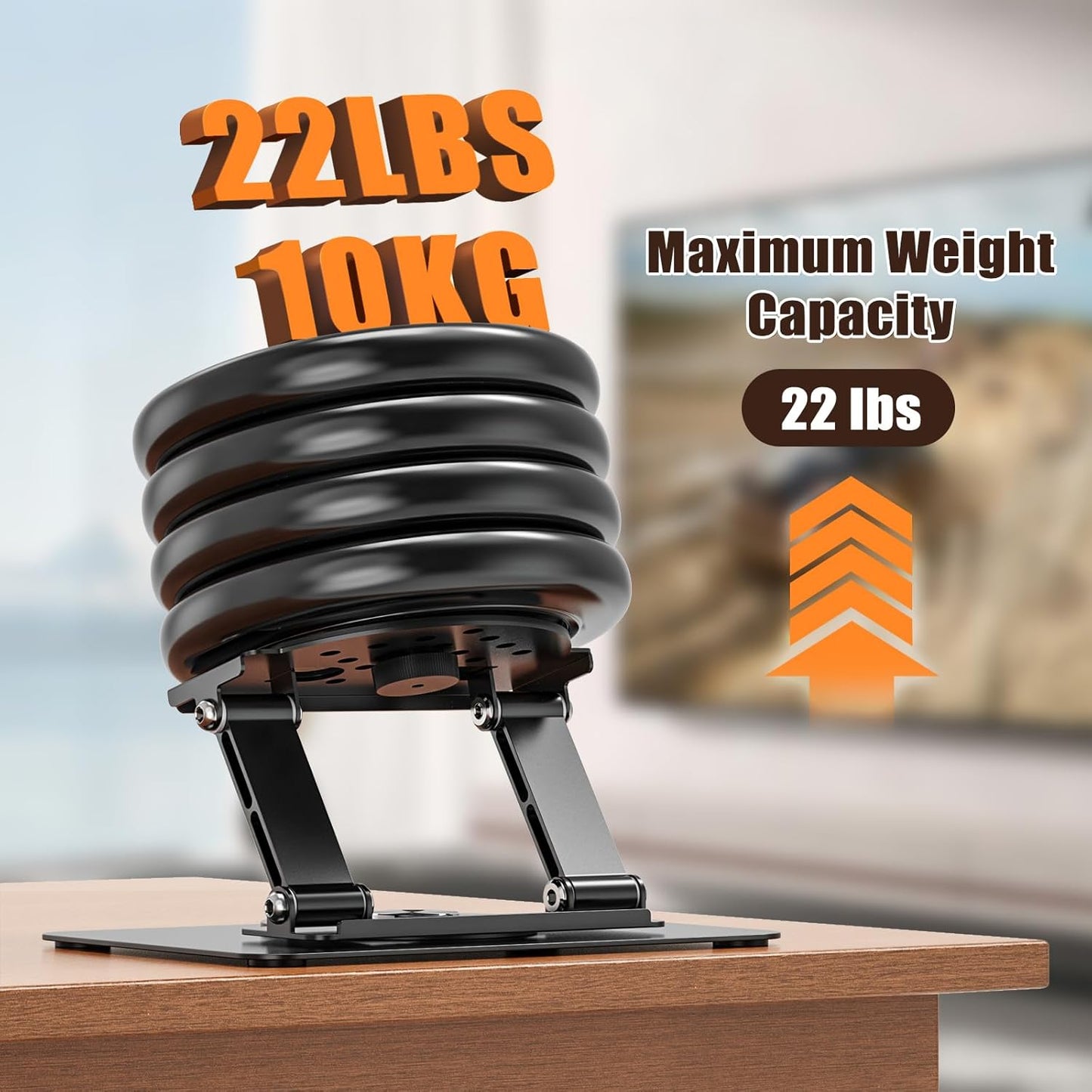 360 1/4" 22 Lbs Foldable Projector Stand, Rotatable Projector Mount Stand with Screw, Load Capacity and Carbon Steel