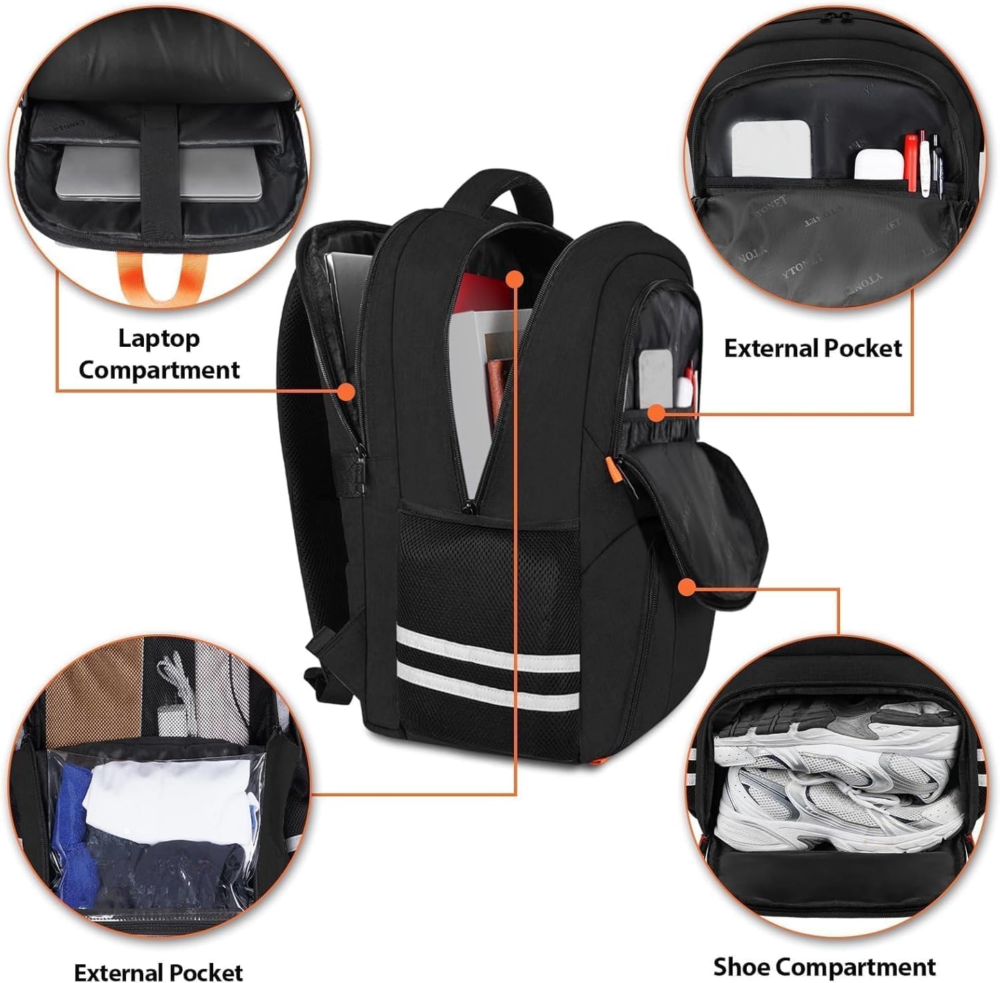 Backpack Backpack 15.6 Inch, Ytonet Gym For Men Women, Travel Sports Track Bag With Shoe Compartment, Large Workout