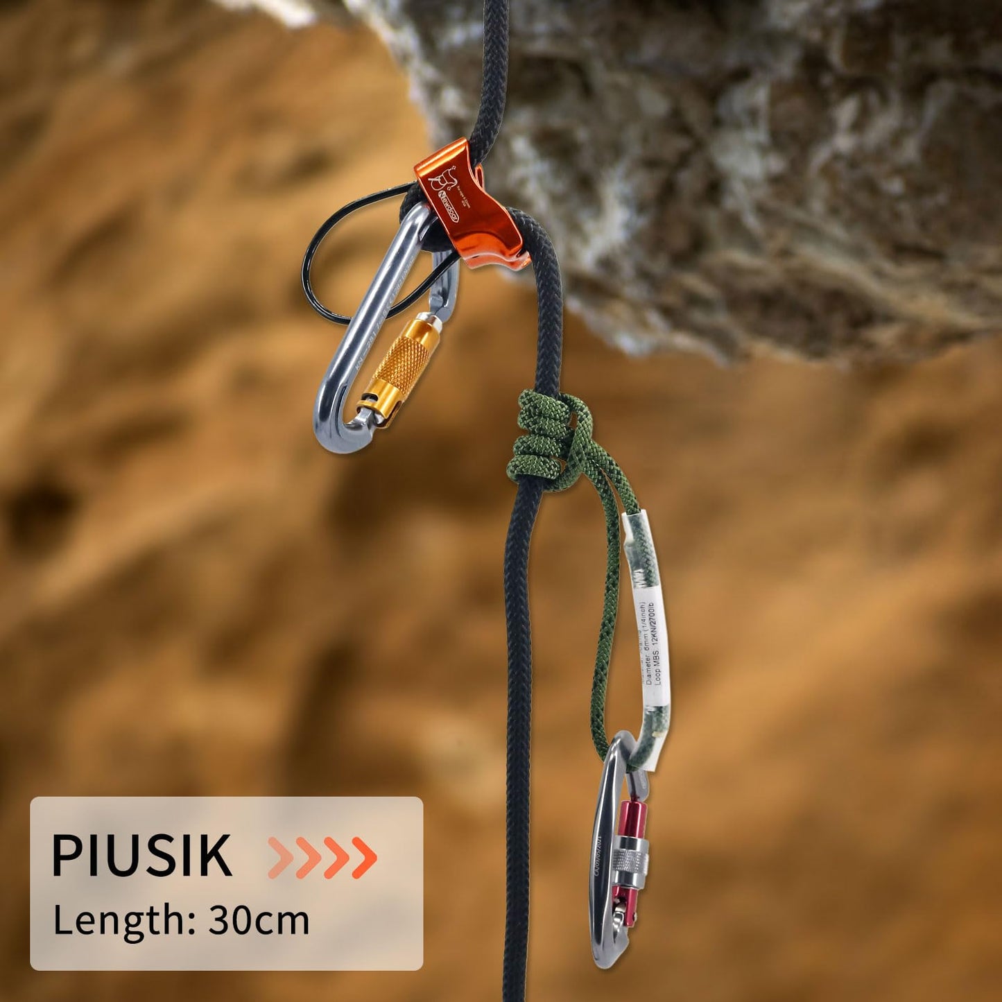 NewDoar 6mm (1/4") Prusik Cord Pre-Sewn 12KN/2700lb Aramid Auto Block Cord High Strength Prusik Arborist Rope for Outdoor Climbing Arborist Rescue Mountaineering-30cm/12''/3pcs