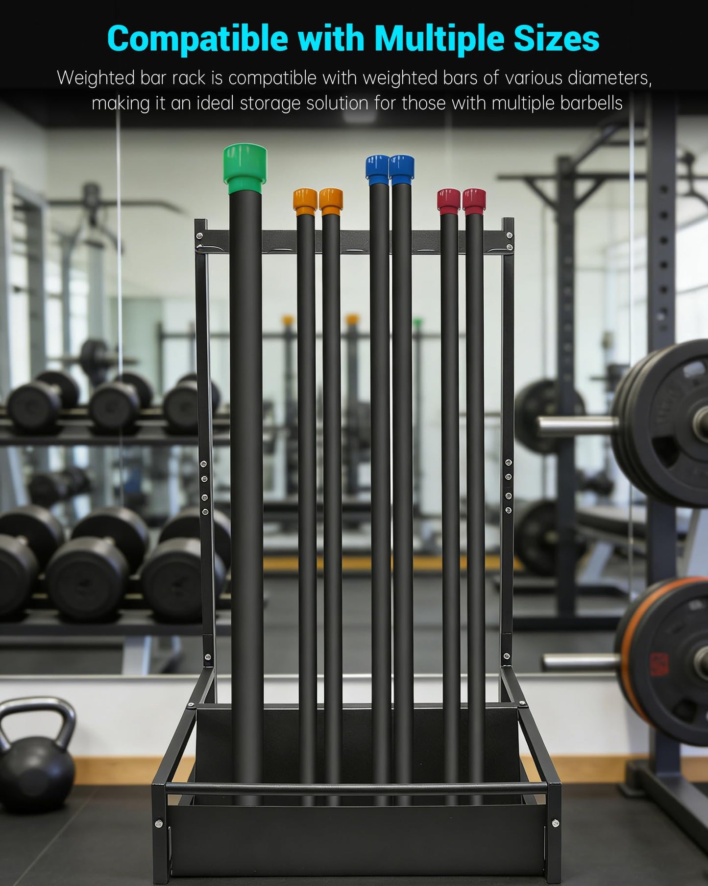 Weighted Bar Rack, Vertical Barbell Holder Suitable for Storing and Organizing Weighted Bar Equipment, Barbell Storage Rack Can Hold Multiple Weighted Barbells Upright