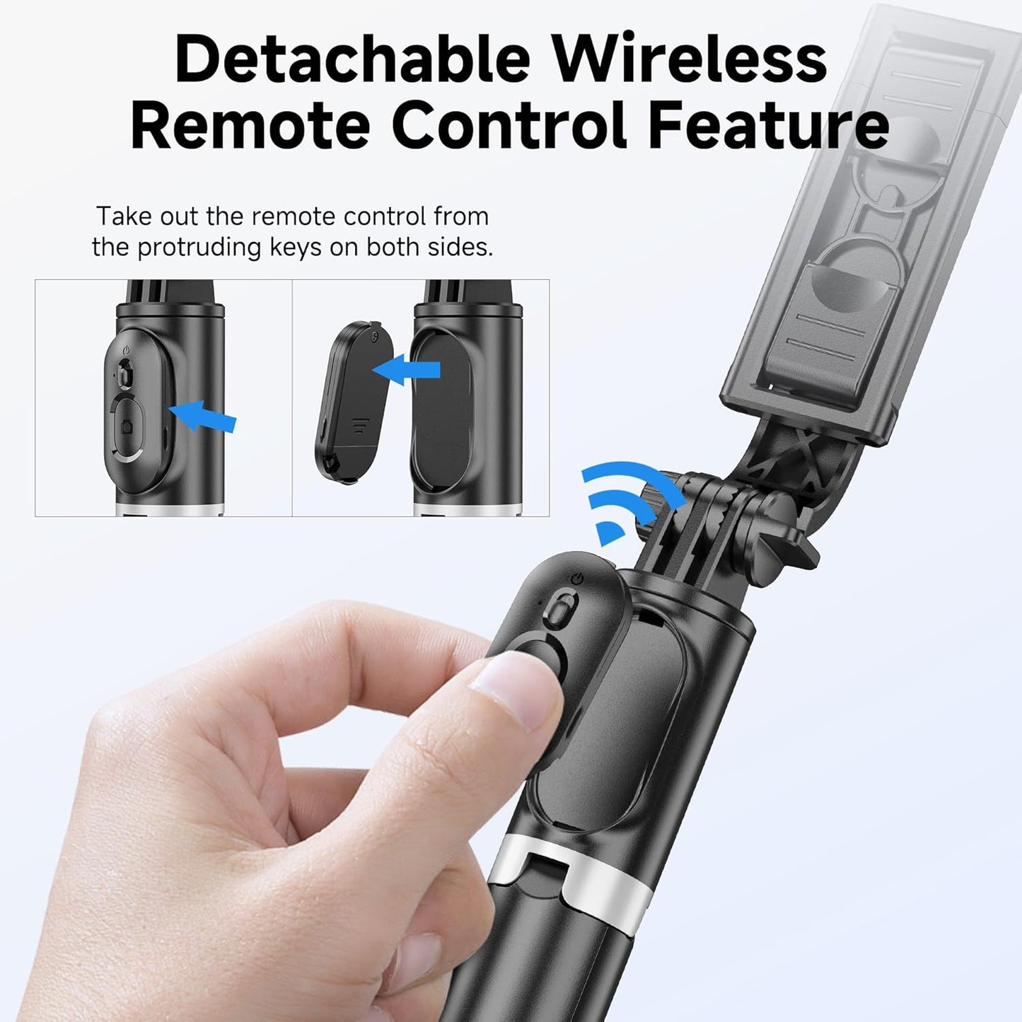 SelfieShow Selfie Stick Tripod Remote, Wireless Remote Shutter for Smartphones Monopod Accessories Compatible with iOS