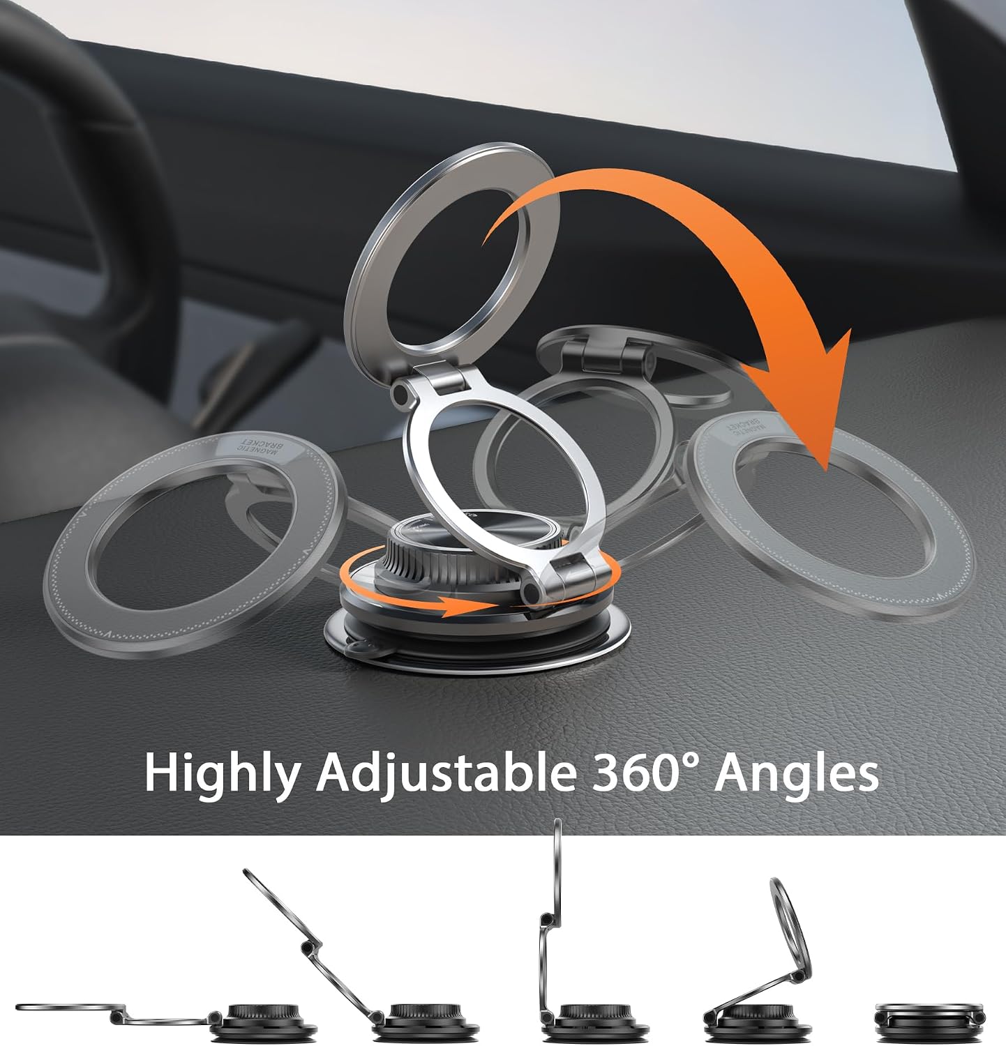 BOCLOUD 2026 360 109 LBS 16 15 14... Next-Gen Suction Cup Phone Mount Cute Zinc Alloy Phone Stand Vacuum Magnetic Car