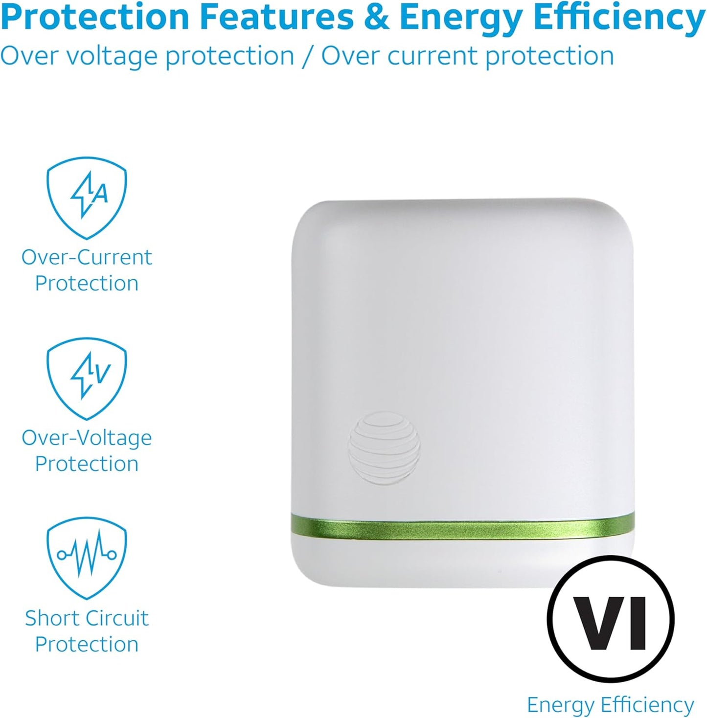 AT&T 30W 15, USB-C Wall Charger Fast Charging Power Adapter Foldable Prongs, Compact Travel Charger Compatible