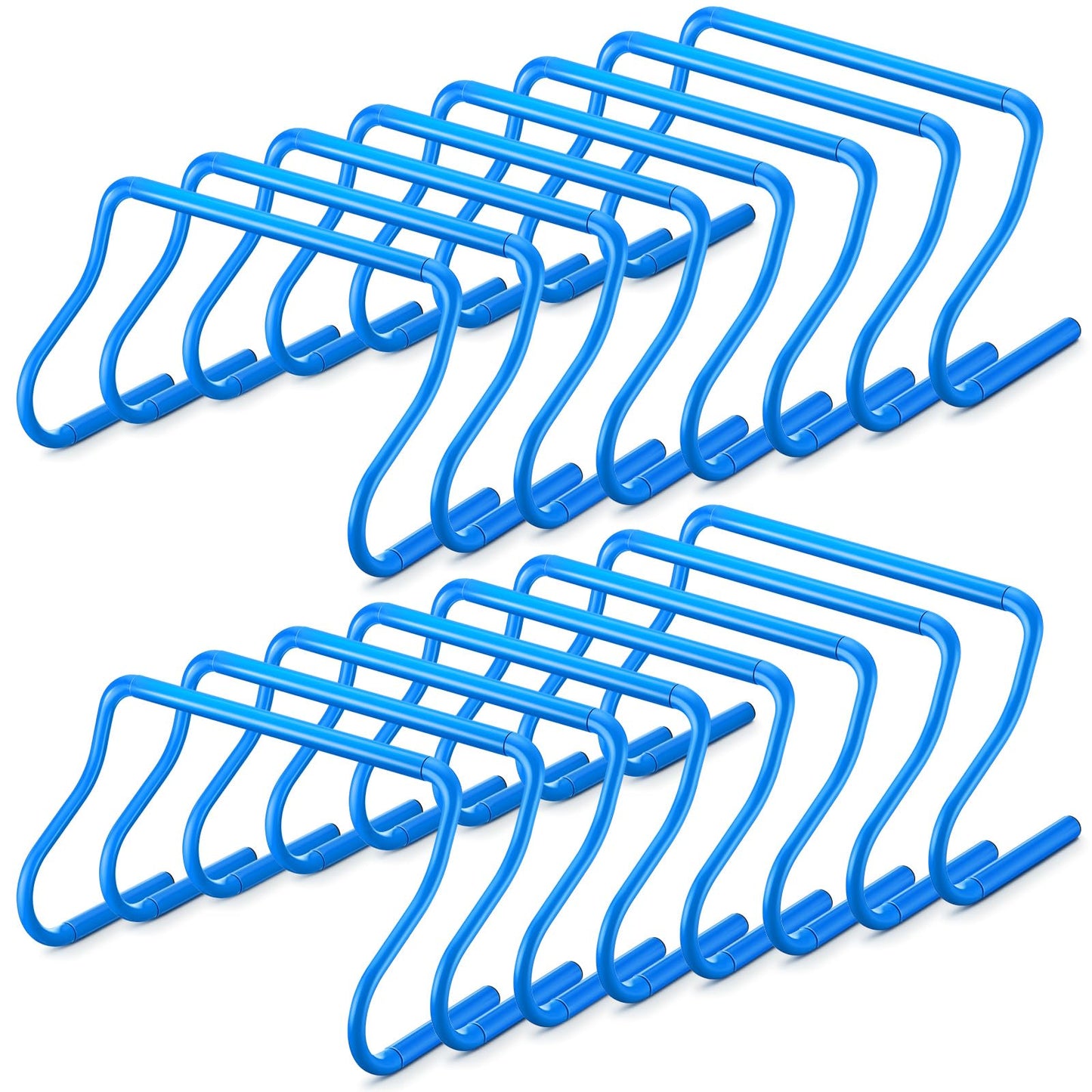 Seenelling 16 Pcs 12" Speed Agility Training Hurdles Large Size Detachable Agility Hurdles Hurdles Training Equipment Set for Athletes Soccer Basketball(Blue)