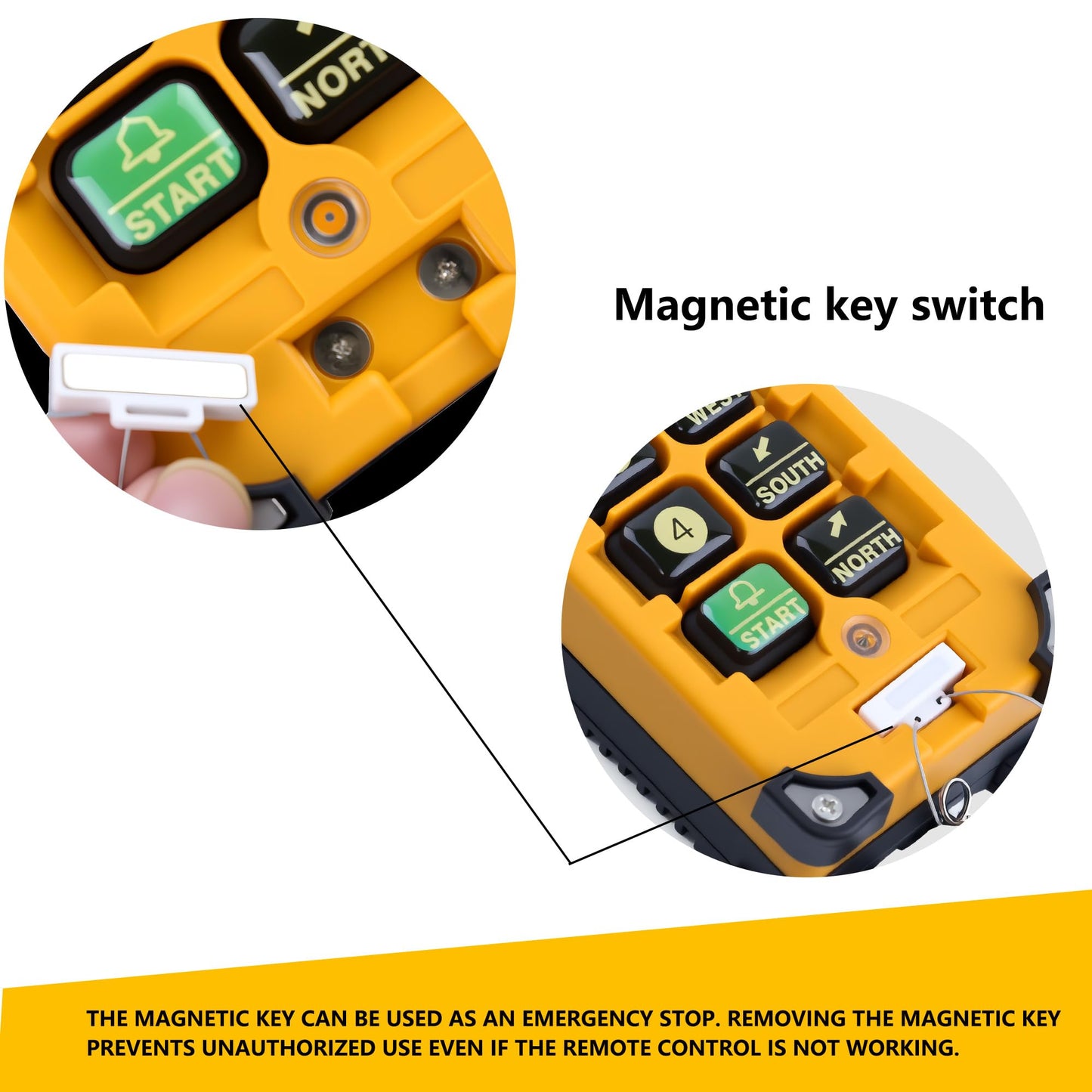 Yatilo F23-BB Industrial Wireless Crane Remote Control Kit for Overhead Crane, Hoist and Winch, 10 Channels, Universal Wide Voltage 16V-440V AC/DC, IP65 Waterproof (1 Transmitter & 1 Receiver)
