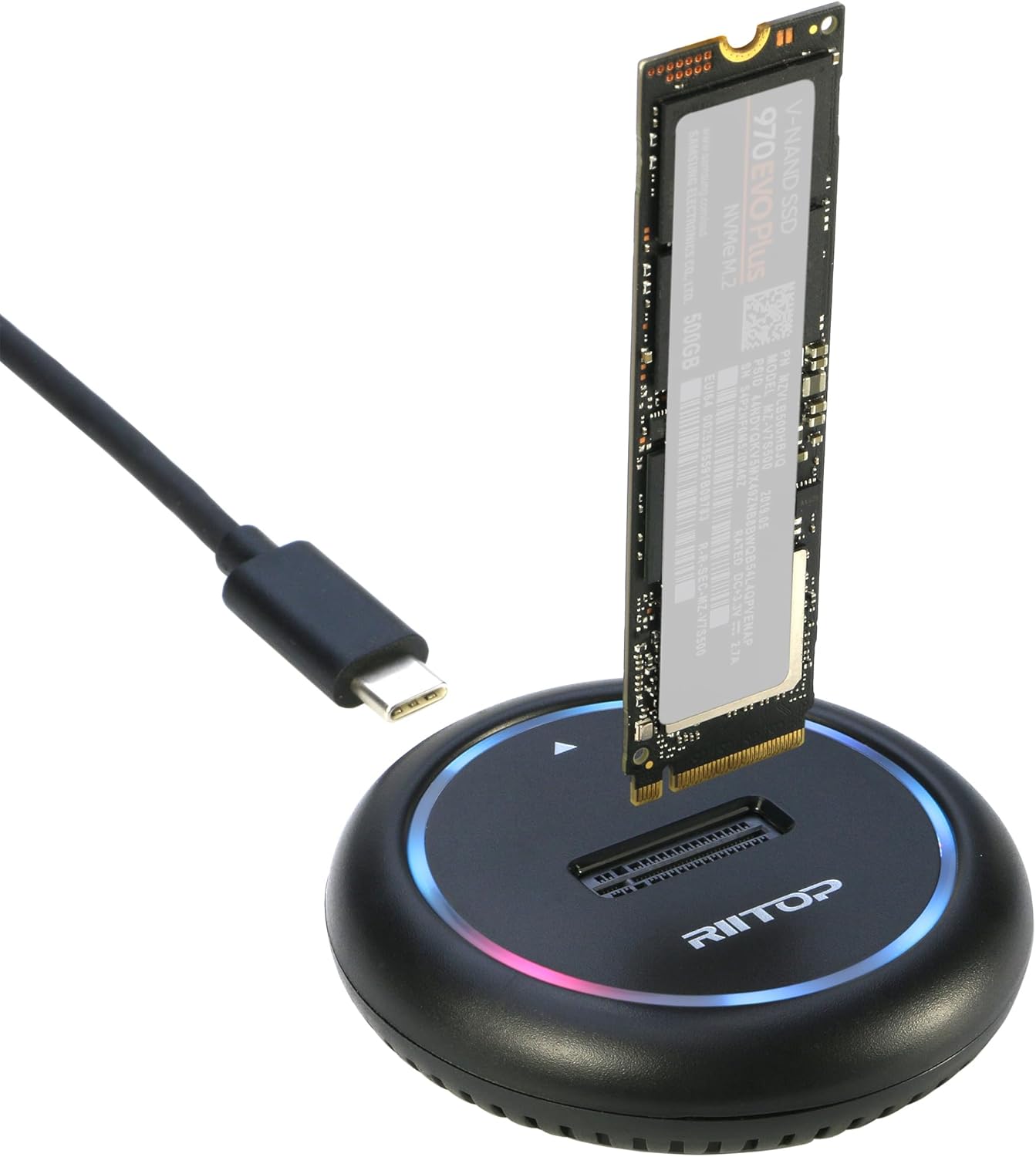 RIITOP M.2 NVMe to USB Docking Station, SSD Enclosure for Both NVMe and (B+M Key SATA) SSD