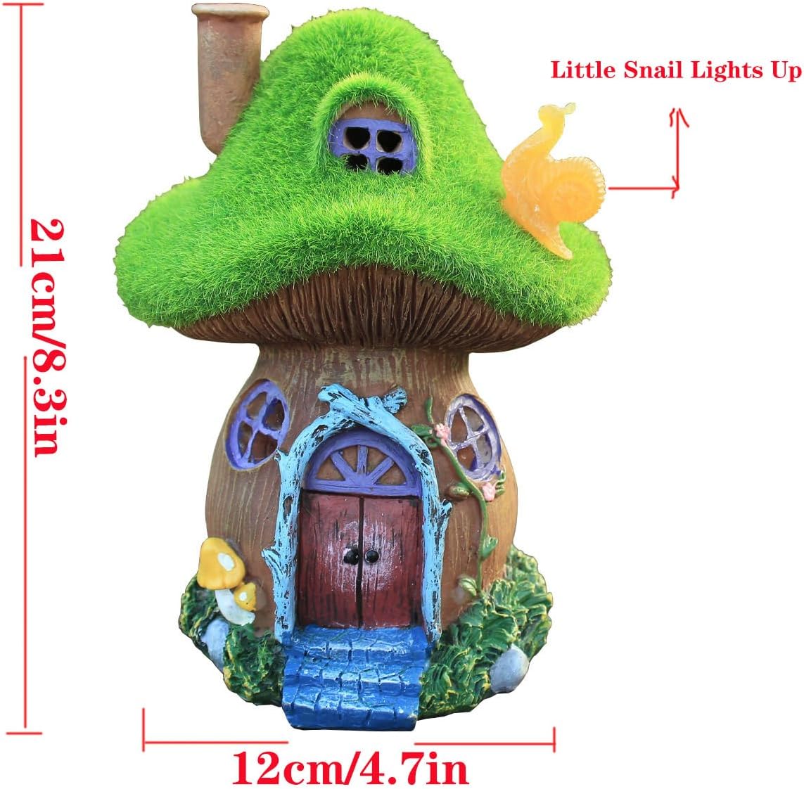 Skiennix Mushroom Garden Statues - Solar Powered Fairy House Figurine for Outdoor Decor | Perfect Gift for Women, Moms, and Grandmas
