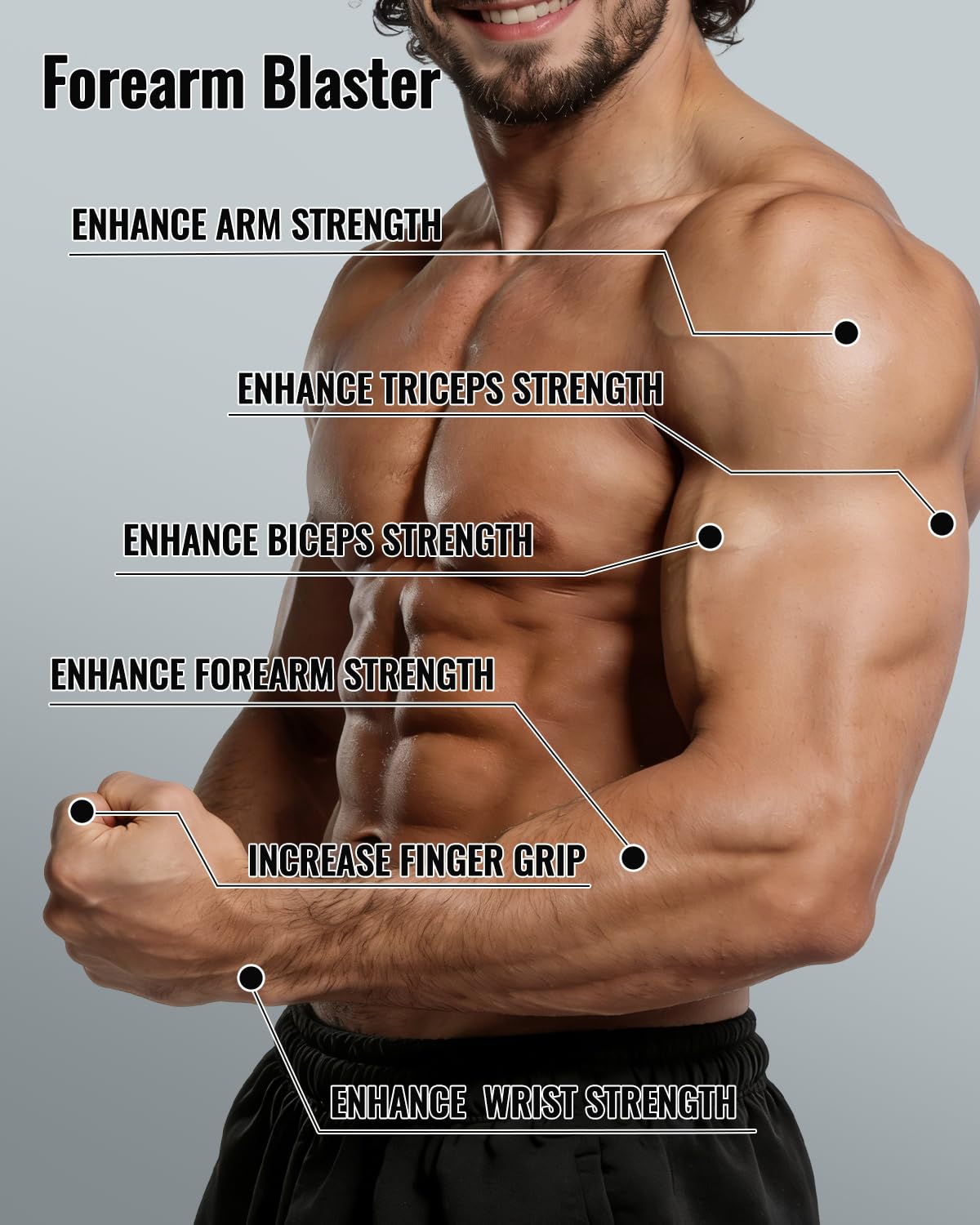 MARCHMARS Forearm Strengthener & Wrist Strengthener, Multi-Directional Forearm Exerciser, Portable Forearm Trainer for Muscle Building, Grip Strength and Rehabilitation