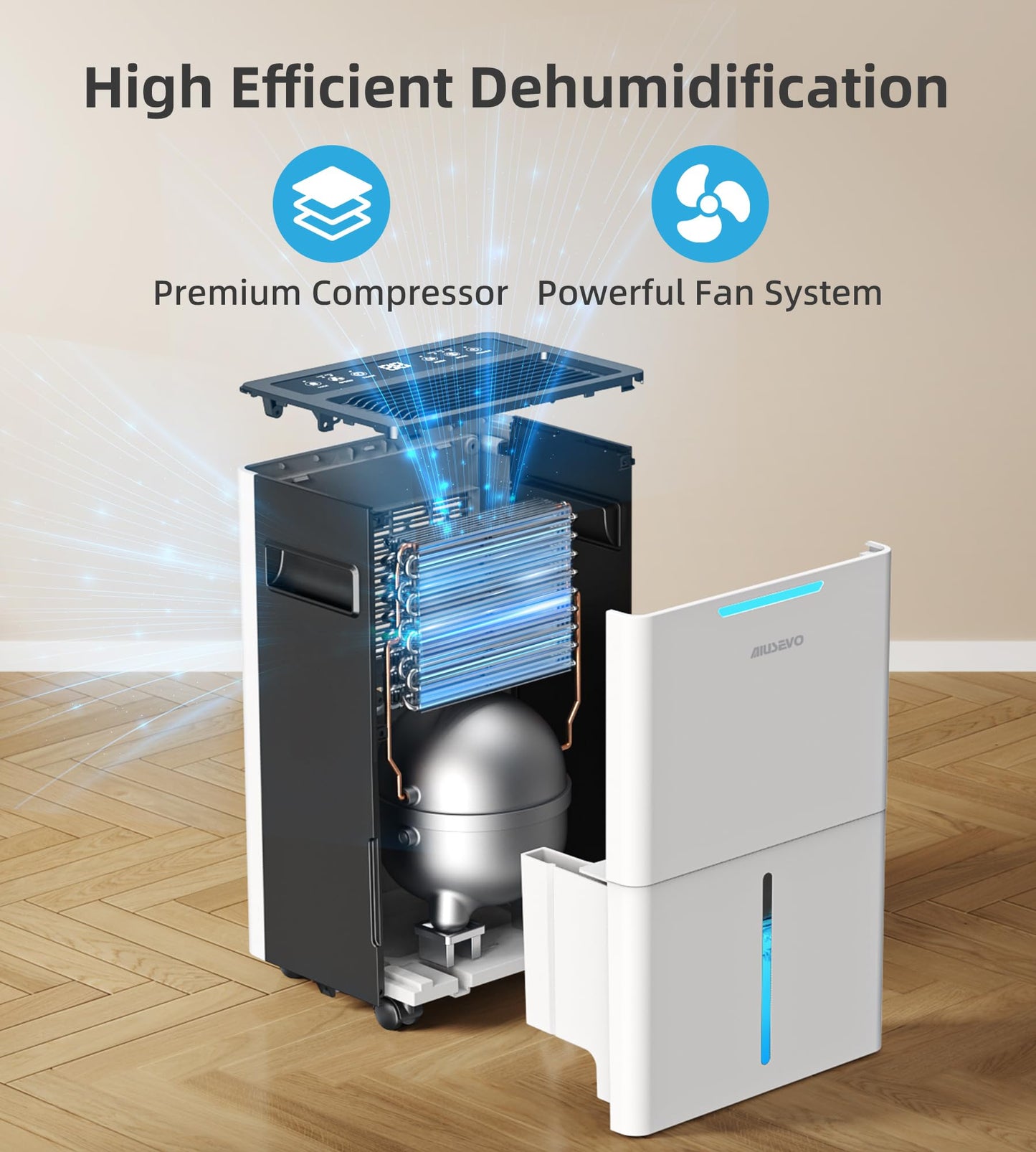 1500 Sq. ft Dehumidifier for Basement and Large Room, 21 Pints Dehumidifiers for Home with Drain Hose, Intelligent Humidity Control, 3 Modes, 24H Timer, Ideal for RV, Bathroom, Bedroom