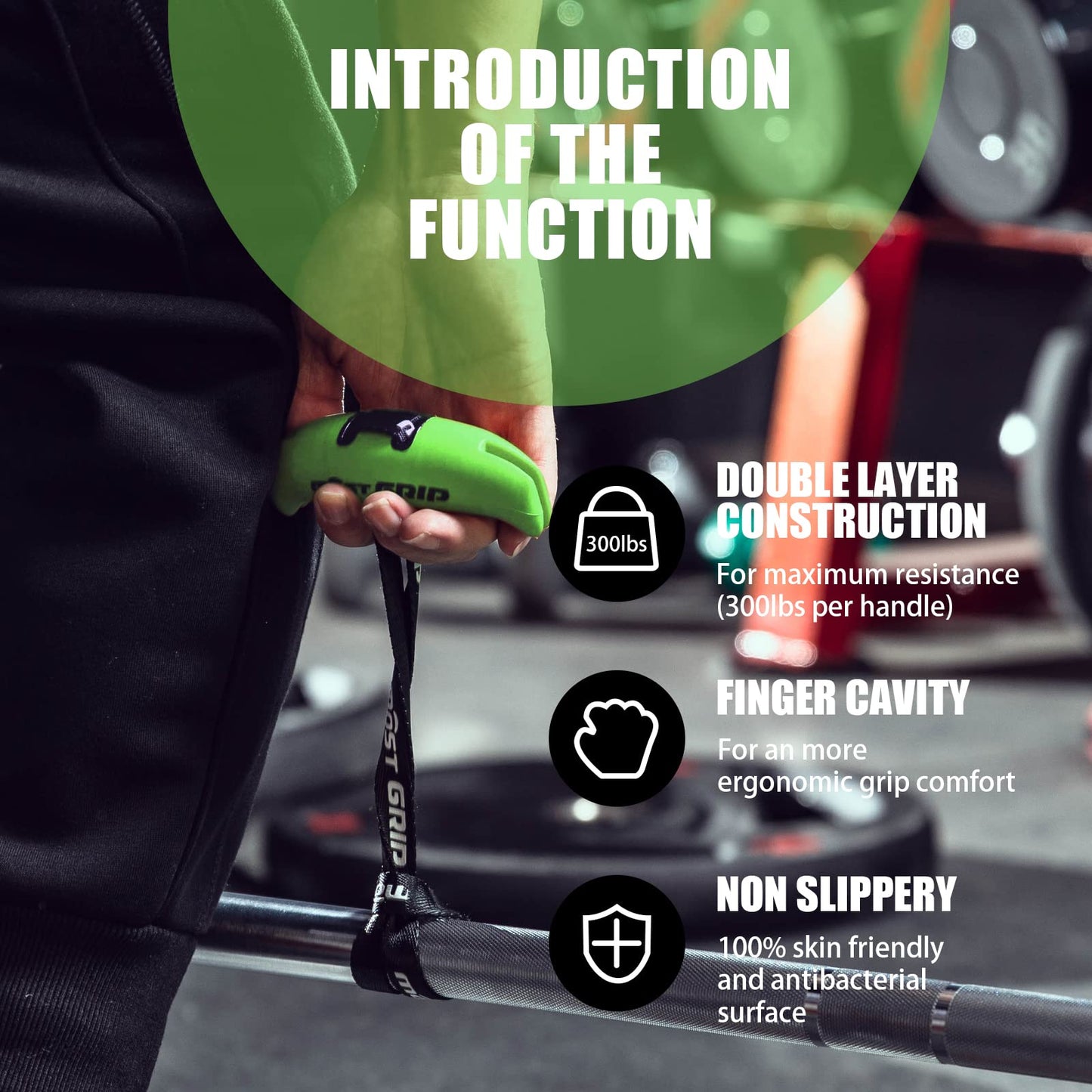 MOST GRIP Neutral Grip Pull Up Handles for Home Gym Workout, Ergonomic Pull Up Grips with Non-Slip for Pull Up Bar and T-bar Row
