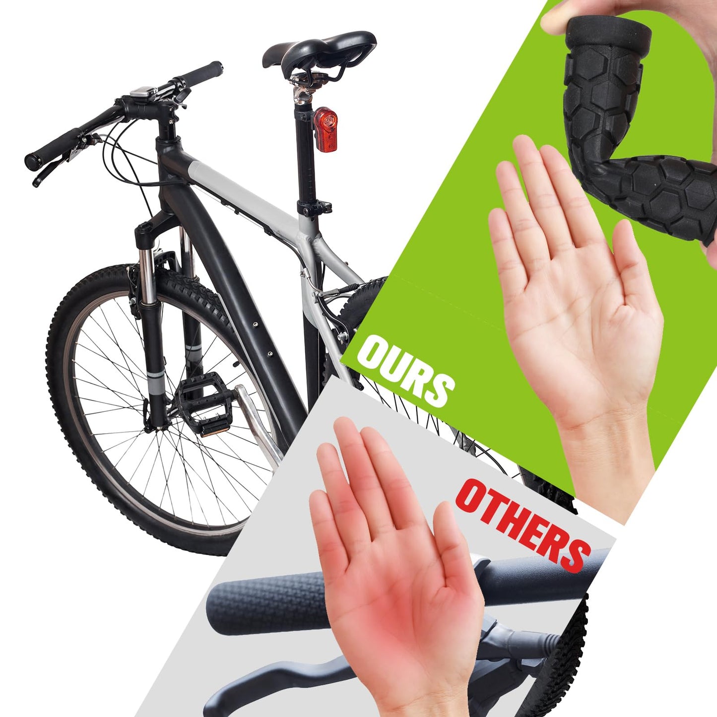 48 Pcs Bike Handle Grips Black Replacement Non Slip Rubber Bicycle Handlebar Grips Tricycle Wheelchair Mountain Bike BMX MTB(Hexagon Style)