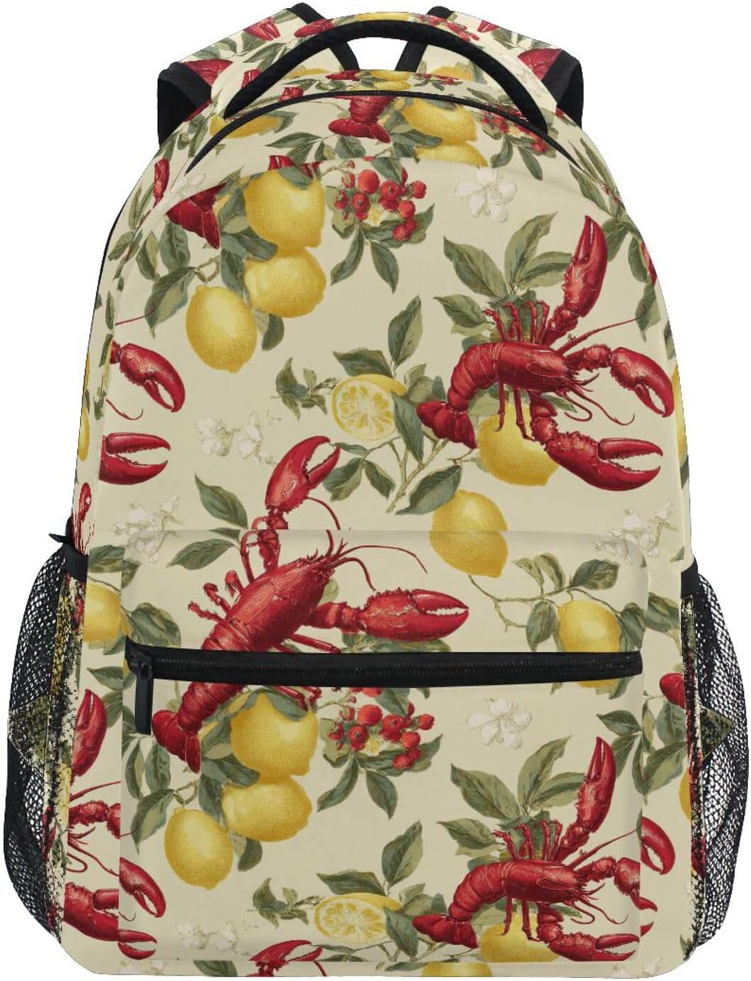 Krafig Backpacks Backpack Daypack Lobsters Lemons Leaves Boys Girls Kids School Bookbag, School Bag Travel