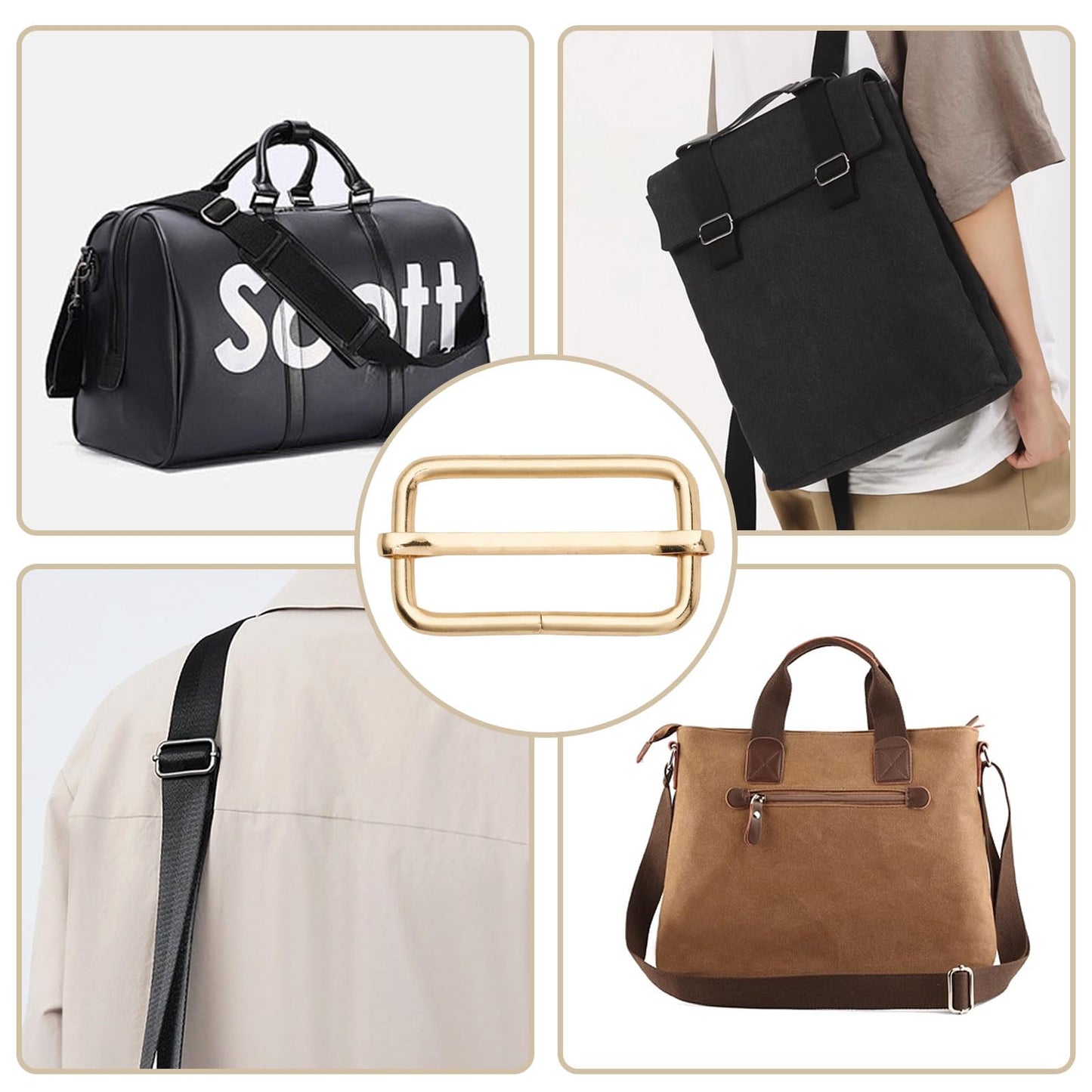 20 Pack 1-1/2 Inch Metal Buckles Adjustable Slide for Purse Bag Hardware Making Supplies Backpack replacement Keeper Belt Bulk Bags DIY Accessories Hardware Pin Strap Buckle,1-1/2" Silver 20pack