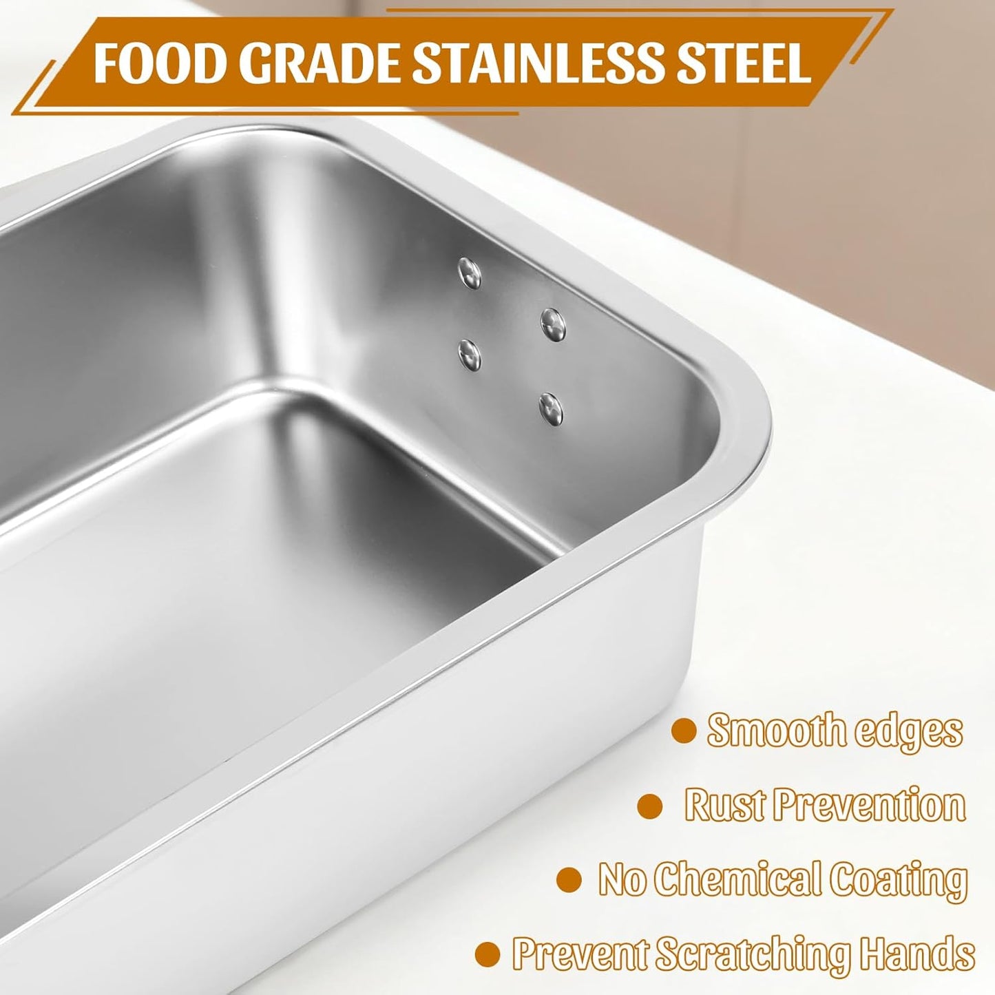 Skiennix 4-Inch Extra Deep Lasagna Pan - 7.4QT Stainless Steel Nonstick Baking Dish with Lid & Handles | 14x10.6x4 IN