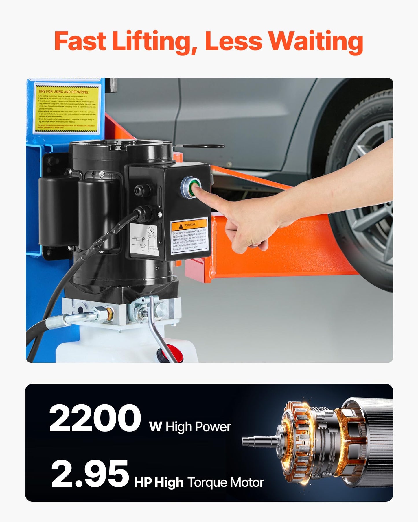 VEVOR 2 Post Car Lift 12000Lbs Capacity, 2.95HP Powerful Motor Auto Hoist, 220V Two Post Lift for Sedan SUV Pickup Truck, 74.8 Inch Height Automotive Lift for Home Garage Repair Workshop