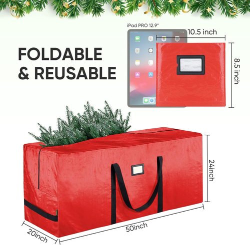 BALEINE Christmas Tree Storage Bag - Heavy Duty 9 ft Extra Large with Reinforced Handles & Dual Zippers | Grey, 2-Pack Combo