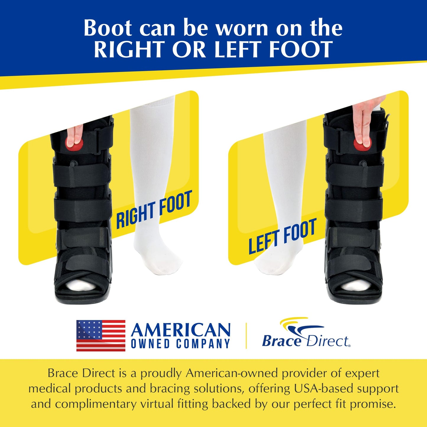 Brace Direct Tall Air CAM Walker Fracture Boot - Orthopedic Boot for Foot Fractures, Sprained Ankles & Surgery Recovery (Small - US Shoe Men 4.5-7 / Women 6.5-8)