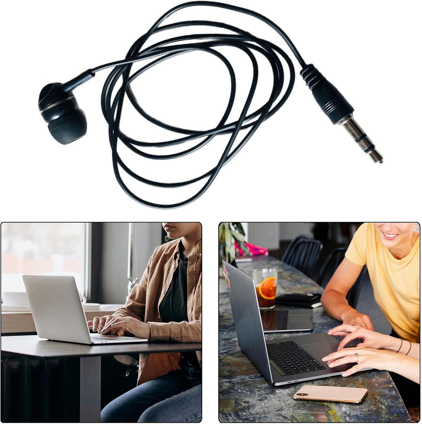 VLSQHNCF Headphone,3.5mm MP3 Single-Side Earphone Economical Mono Earbuds in Ear Noise Isolating Plug Reinforced Cord