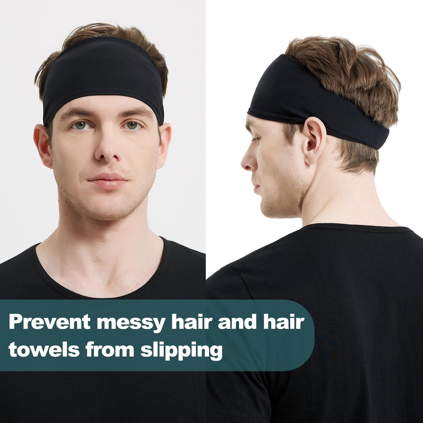 MARKEEP Running Headbands for Men (4 or 6 Pack), Mens Stretchy Headband for Football,Cycling,Basketball,Yoga,Fitness Workout Unisex Quick-Dry Sweatband