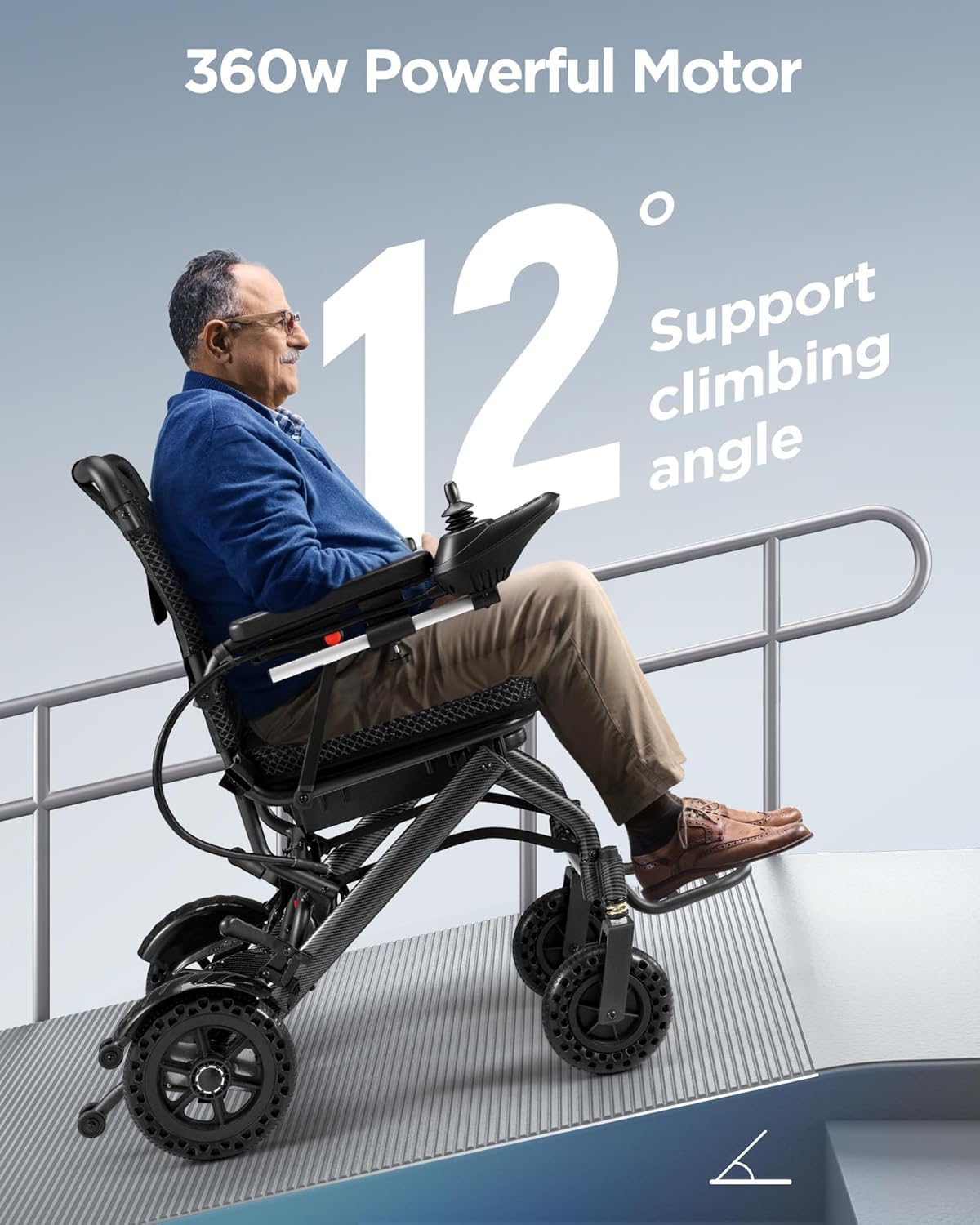 2026 Upgrade VERPAL 36lbs Lightweight Electric Wheelchair for Adults Seniors, Foldable Electric Wheelchair for Travel, Air Transport, 360W Power Wheelchair for All Terrain, Motorized Mobility Scooters
