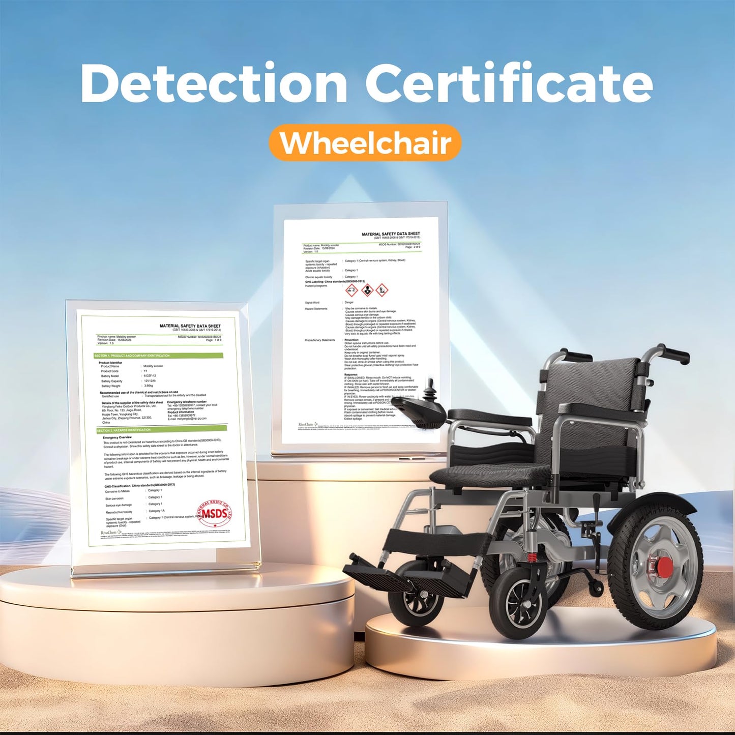 Electric Wheelchair, Electric Wheelchair for Adults, Foldable All Terrain Power Wheelchair, 15 Miles Long Travel Range, 500W Dual Motors, Lightweight Mobility Chair for Seniors - Indoor/Outdoor