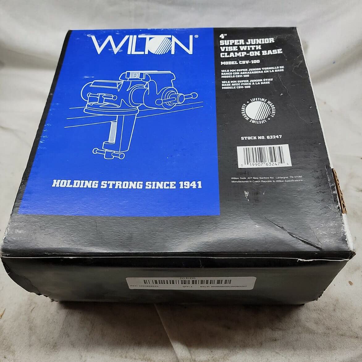 Wilton Super-Junior Clamp-On Vise, 4" Jaw Width, 2-1/4" Jaw Opening, 2" Throat (Model CBV-100)
