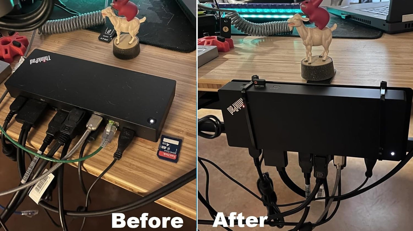 HAVYO Docking Station Side-Mount Bracket Holder-Compatible with Dell/Thunderbolt Dock/Thinkpad USB C Docking Station