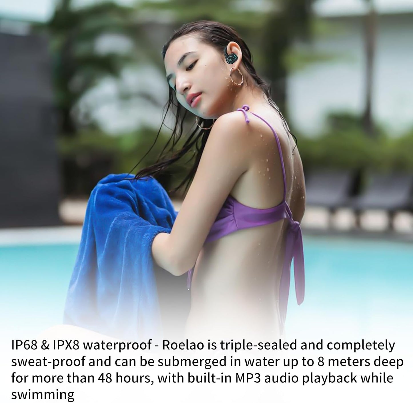 Swimming MP3 2-in-1, 10 5.4 Headset, Swimming, Bone Conduction Headphones with Open Ear Bluetooth Headphones and Player
