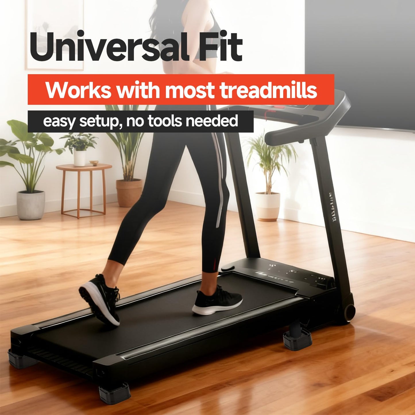 Piszvbej 4-Pack Treadmill Incline Riser Blocks (Black)
