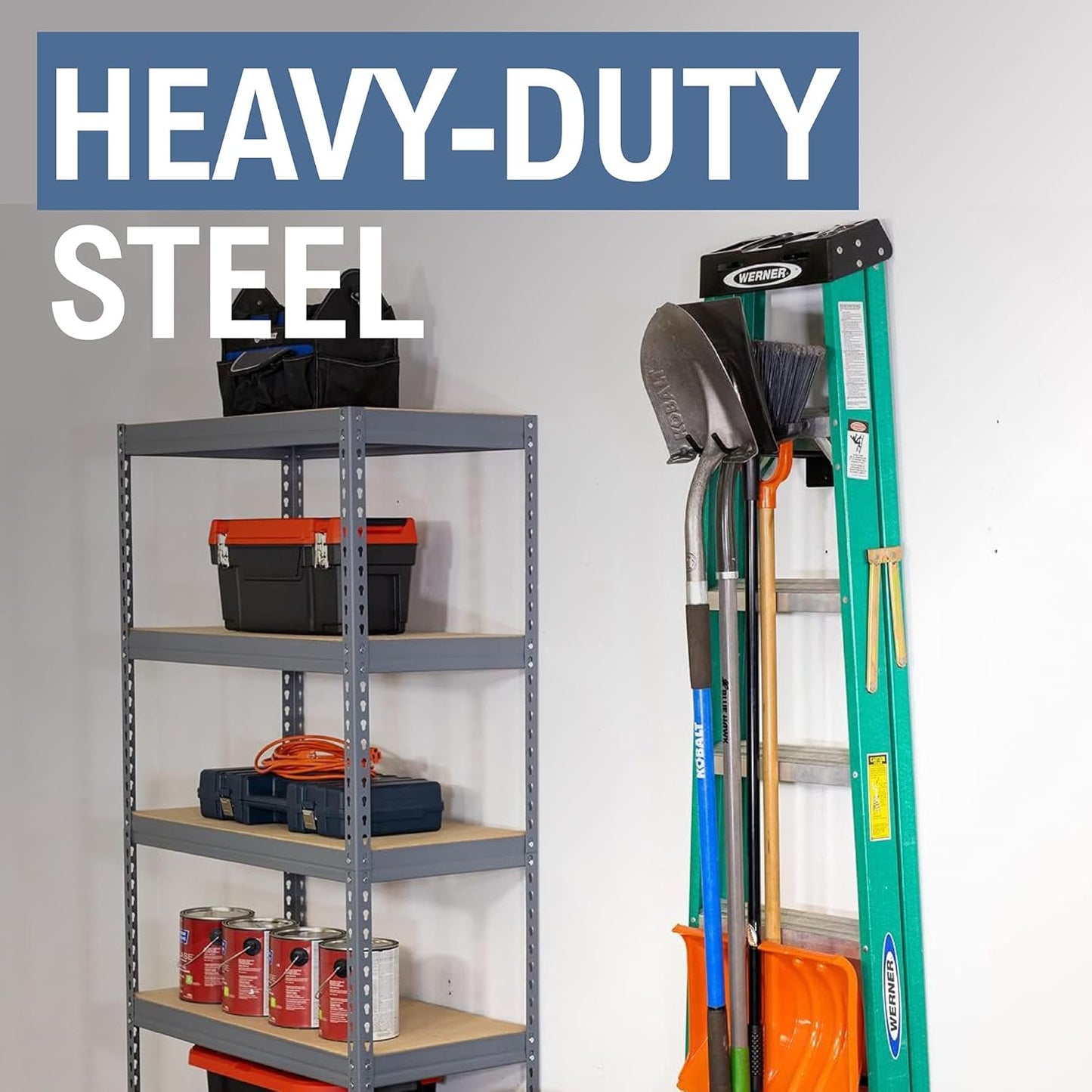 StoreYourBoard Ladder Storage Wall Hook - Heavy-Duty Steel Hanger for 2-3 Ladders, Supports 50 lbs