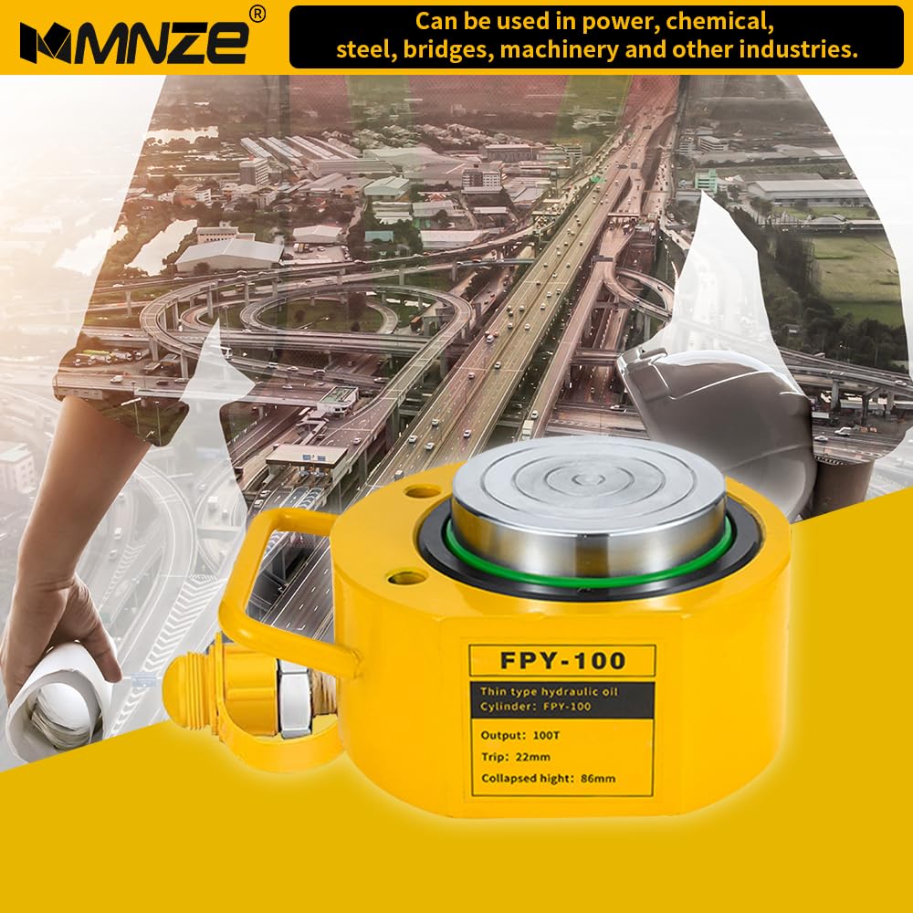 MMNZE 100T 20mm/0.79" Stroke Mini Hydraulic Ram Jack - Porta Power Retract Automatically Split Single Acting Lifting Cylinders for Machinery, Ship Bridge Construction