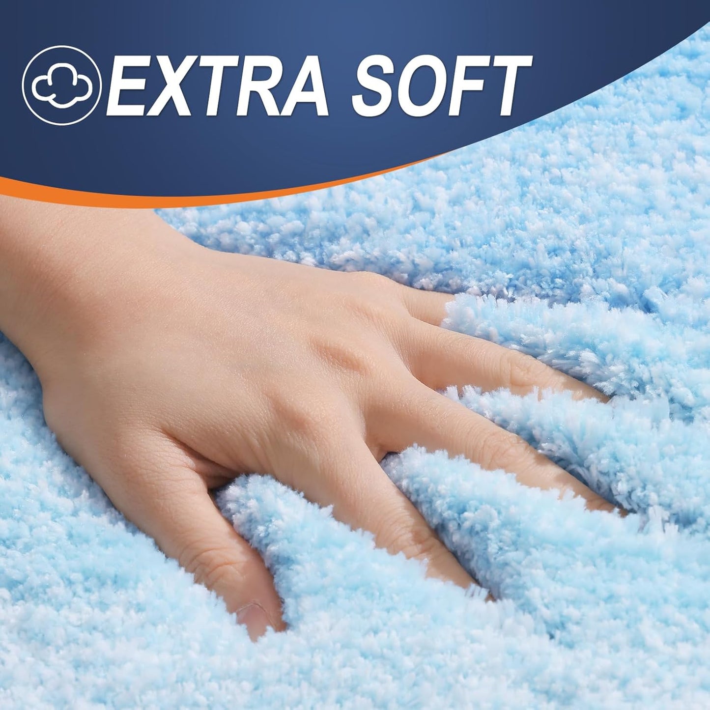 OLANLY Bathroom Rugs - Extra Soft Microfiber Mat | Quick-Dry, Machine Washable, 34x21, Sky Blue