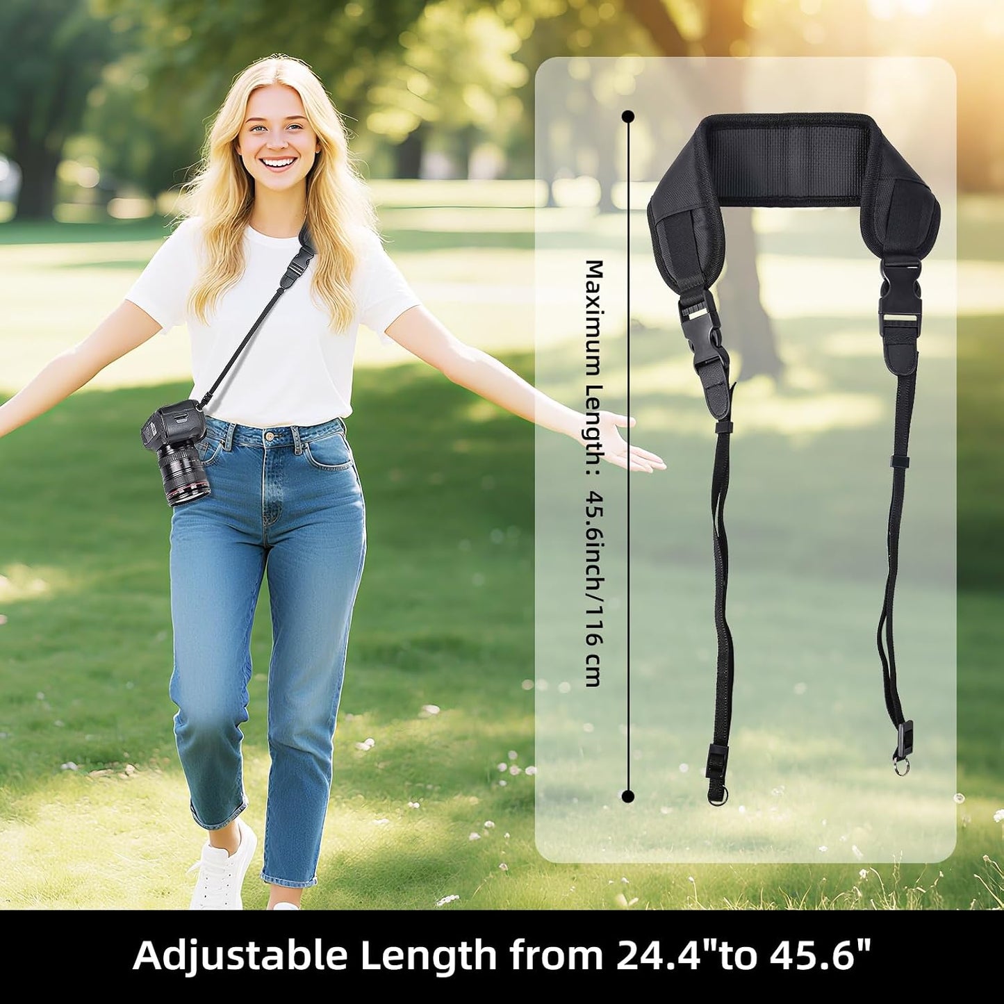MAIRAN A6xxx/Mirrorless, Camera Neck Strap Adjustable Shoulder Belt Professional Soft padded for Photographers