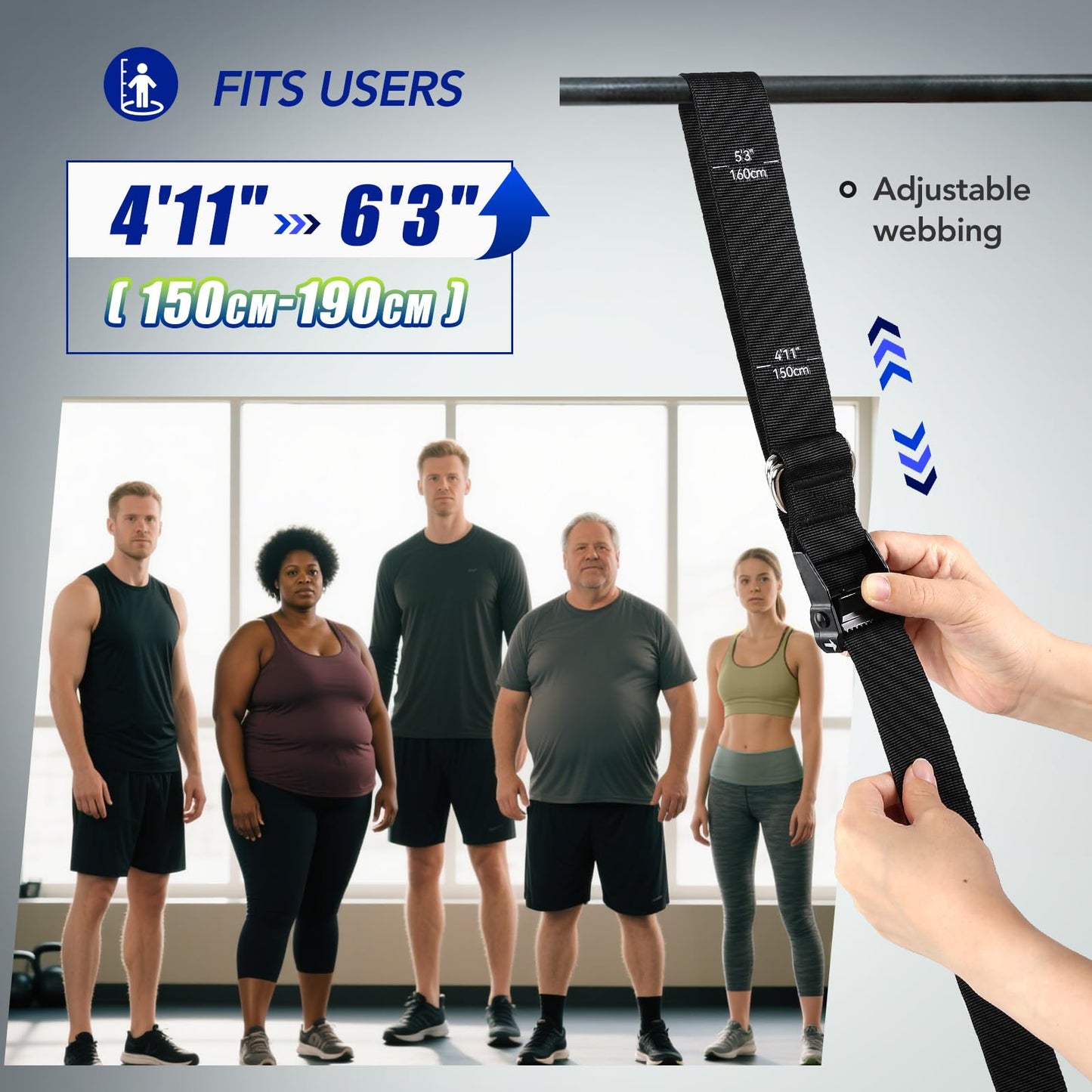 ALongSong Pull Up Assistance Bands with Foot Support Pedal - Upgraded Heavy Duty Resistance Bands Adjustable Weight/Height with 4x80Lbs Bands&Measured Strap for Strength Training Home Gym Core Workout