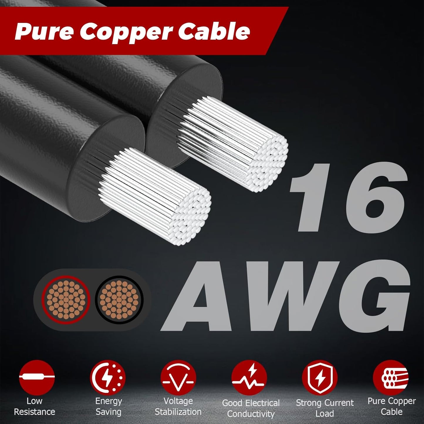 2 Pack 3 2-Wire 12V 4.8ft 16AWG Ullnosoo CB Radio Power Cord, Pin with Lighter Plug Compatible with Cobra Galaxy