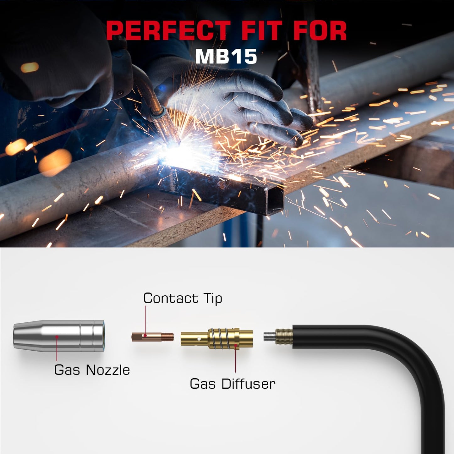 ARCCAPTAIN MIG Welder 200A with MB15 15AK MIG Welding Gun Kit