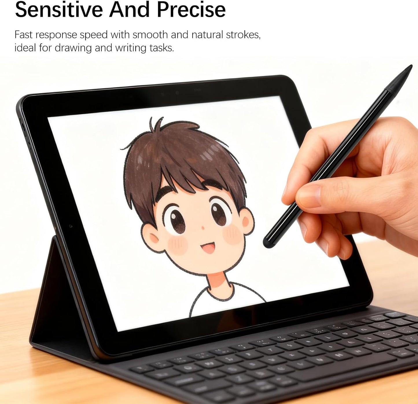 Brvlsoc 6-Pack Black Dual-Tip Stylus Pens Universal Touchscreen Stylus Compatible with iPad, Samsung Galaxy
