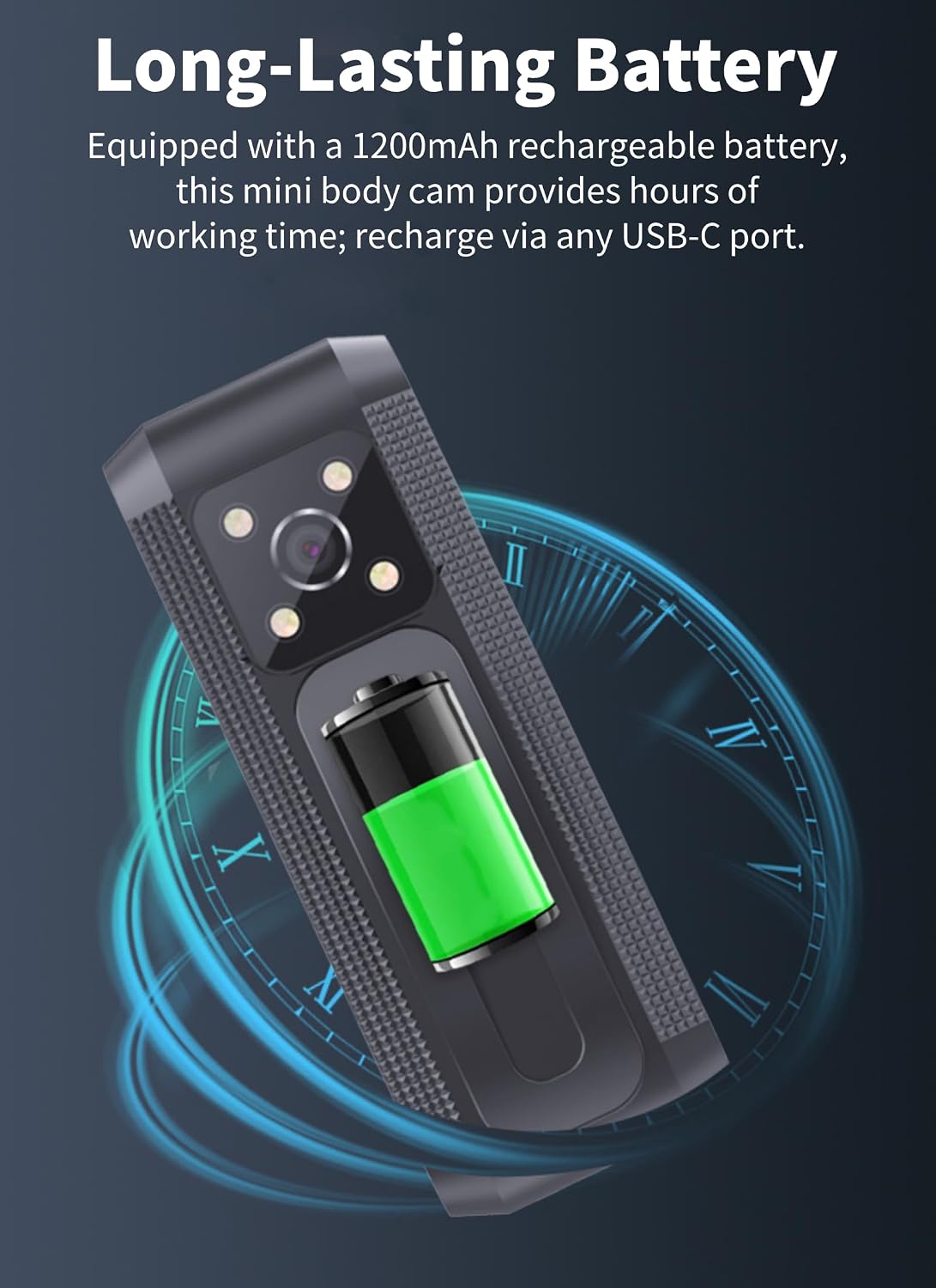 Diyeeni 1080P Body Camera with Audio and Video Recording, HD Body Cam with Auto Night Vision, Motion Detection