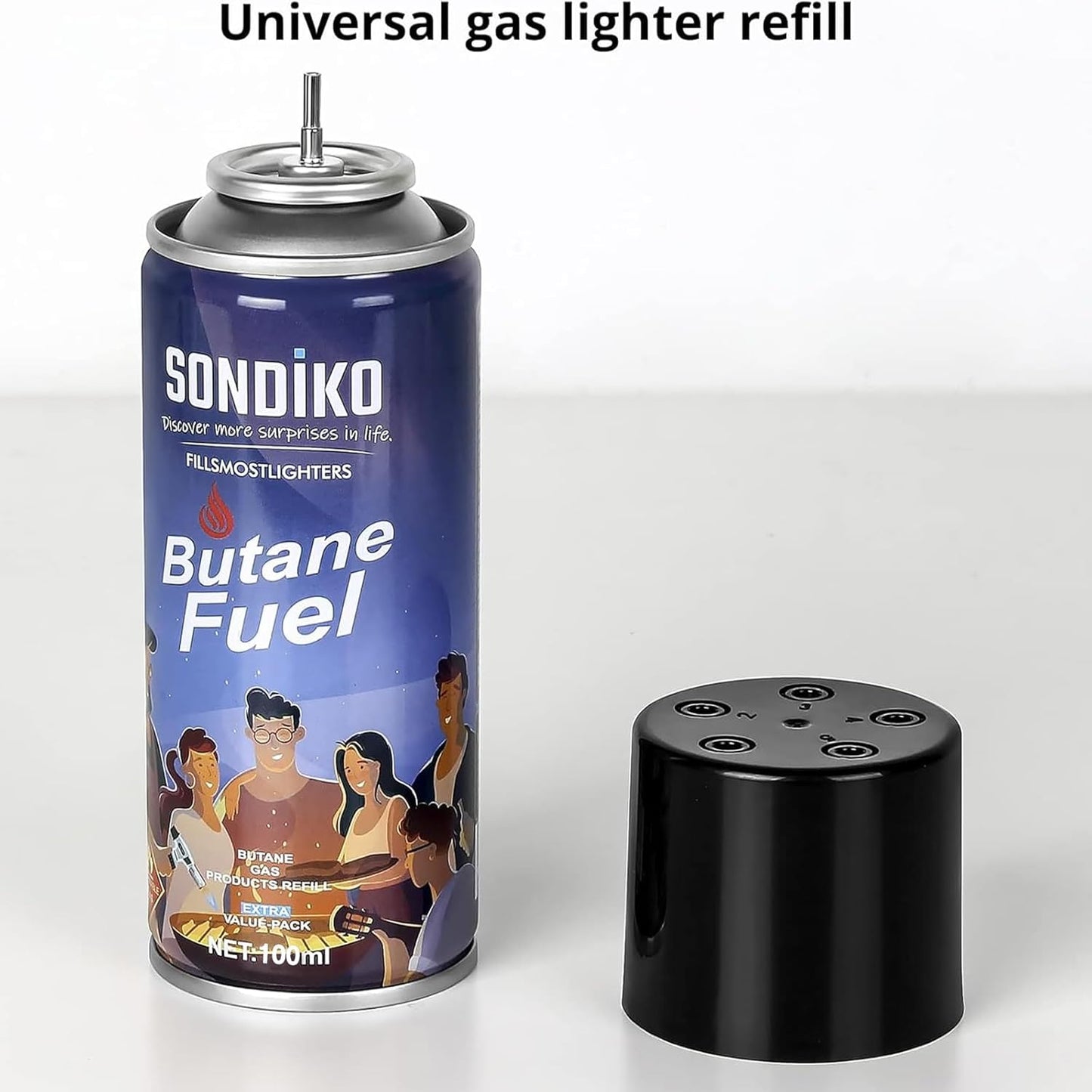 Sondiko Butane Fuel Canister - Premium Quality 100ml Refill for Jet Flame Lighters & Torches (2 Pack)