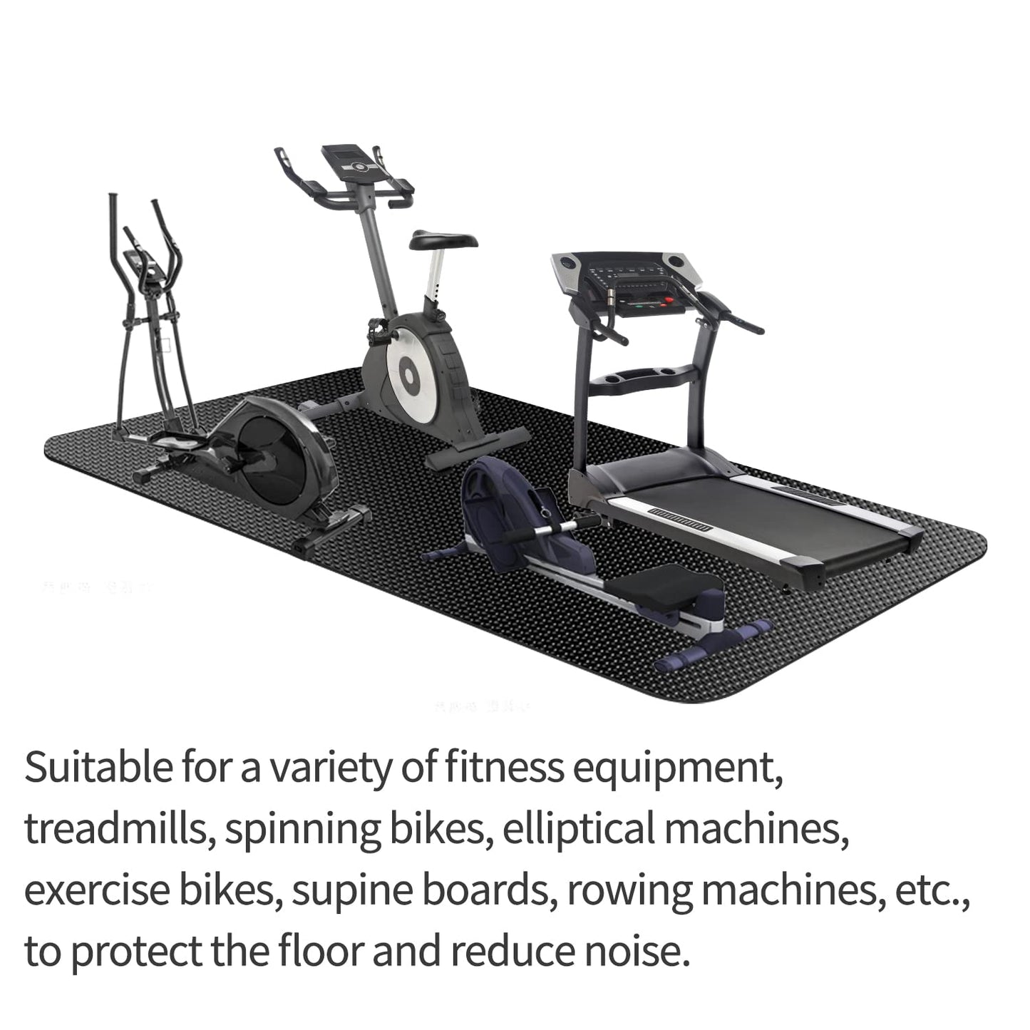 TONINT Large Exercise Mat, Equipment Mat,Treadmill Bike Workout Mats for Home Gym Flooring Rubber Mat Fitness Yoga Cardio Weightlifting, Jump Rope, Non-slipping, 2.65-Feet x 7-Feet
