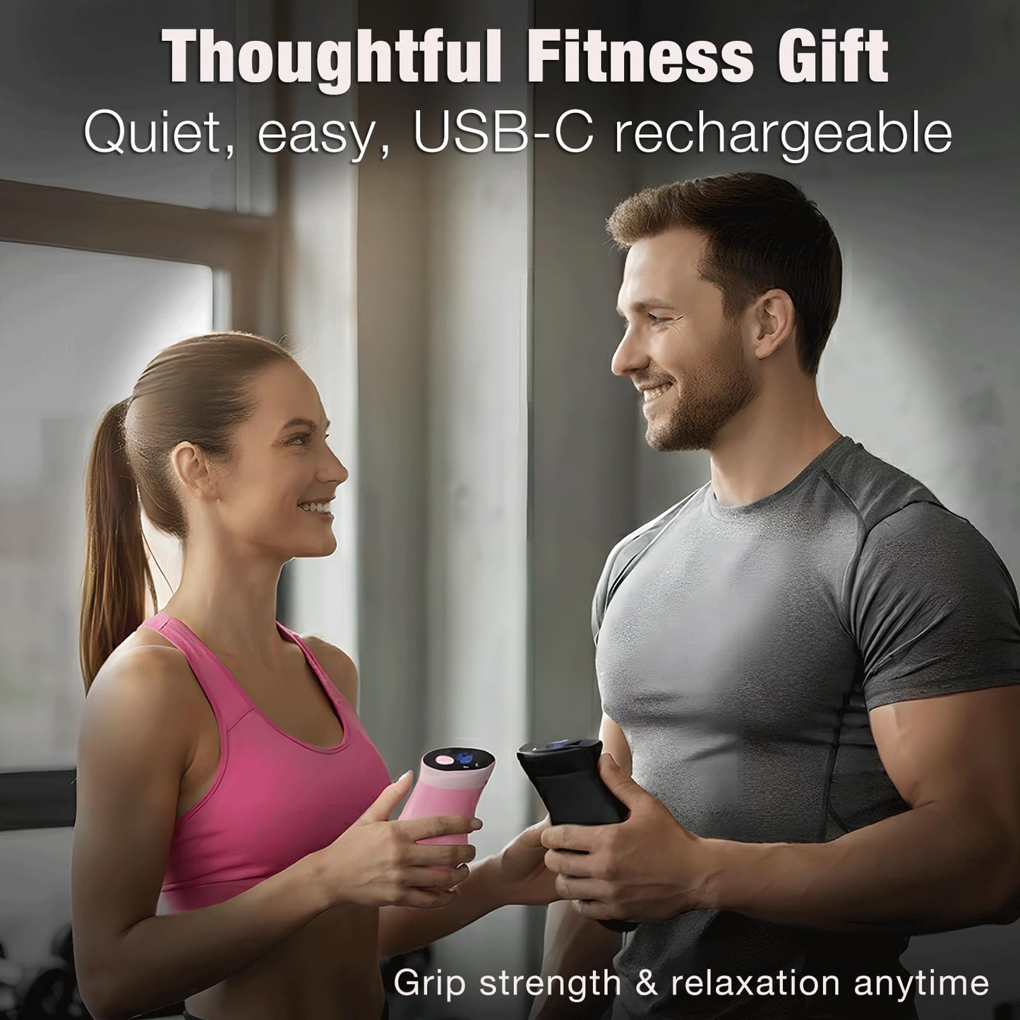 Hiyoga Digital Grip Strength Trainer, 0–440 lb Hand Gripper Strengthener with Real-Time Display (No Sound), 2 Modes: Test & Smart Vibration, Ergonomic Hand Grip & Forearm Strengthener, USB-C Rechargeable Hand Exerciser (Black)