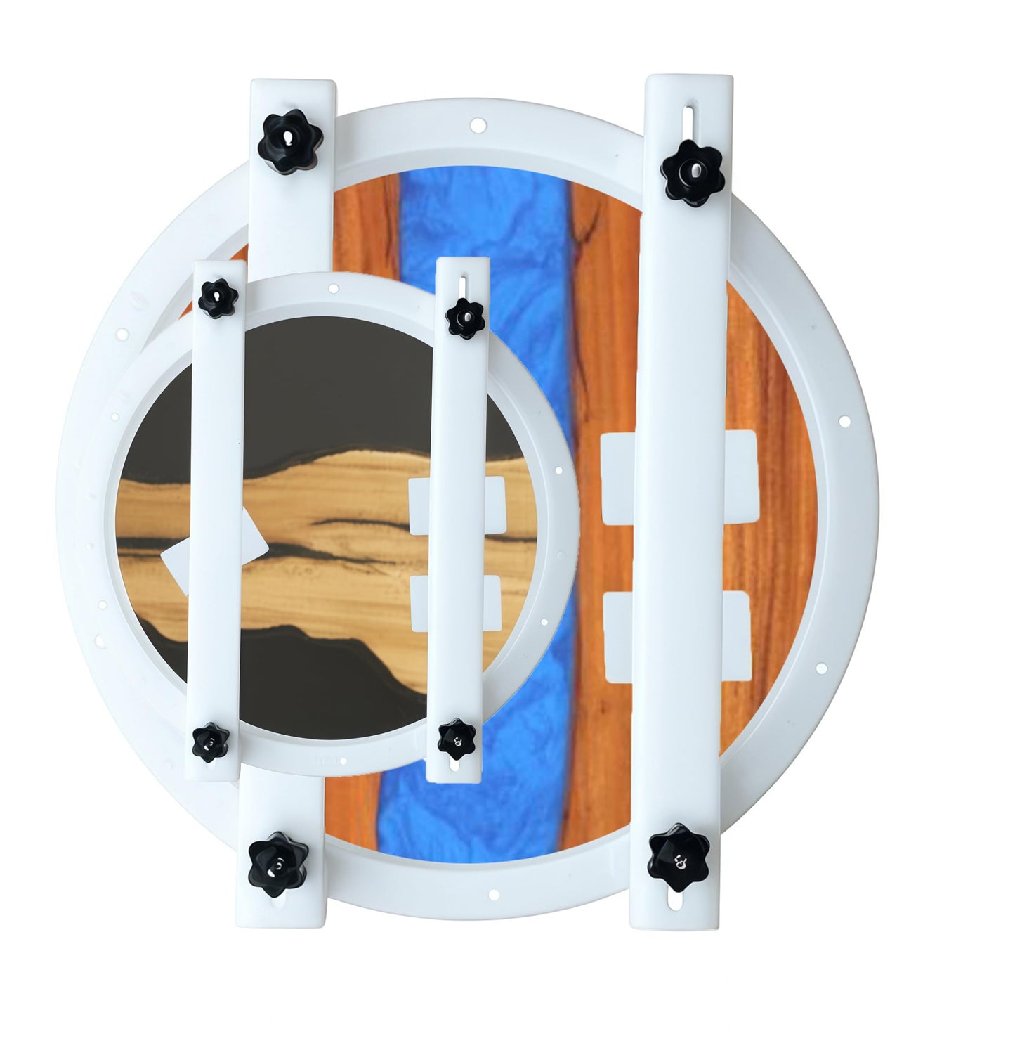Epoxy Molds Integrated Clamping System 20 inch and 14 inch, Large Round Resin Deep Molds for Tables, Cutting Boards, DIY Art, Round Tray