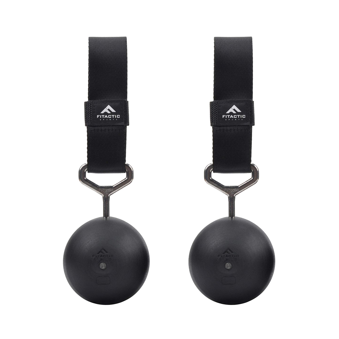 FITactic 3 Inches Rock Climbing Solid Training Cannonball Bomb Power Pull Up Ball Hold Grips for Straps for Finger, Forearm, Biceps, Back Muscles, Sports, Race (2 Balls, Black 3")