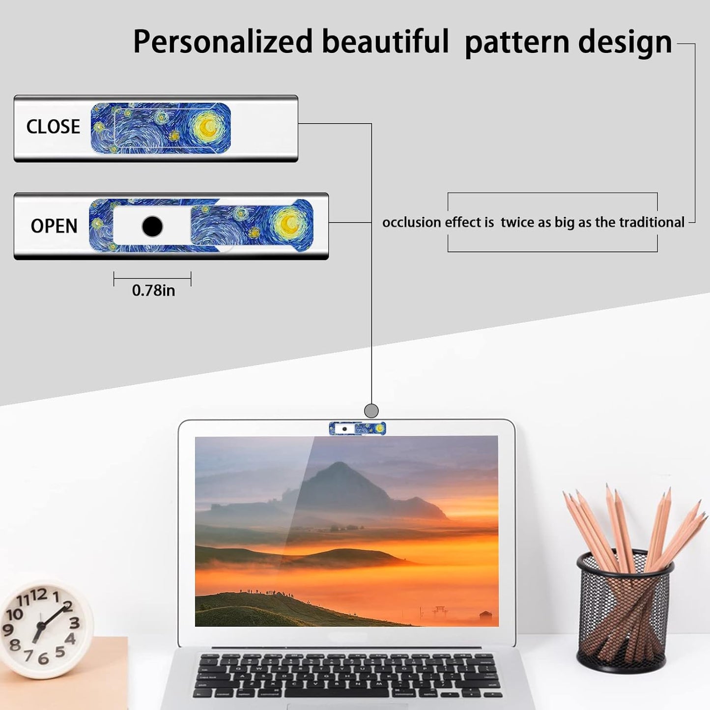 ZYAOTWQZ 3 Webcam Cover, Pieces, Laptop Camera Cover, Privacy Shielding Capacity is Twice as Big as The Traditional