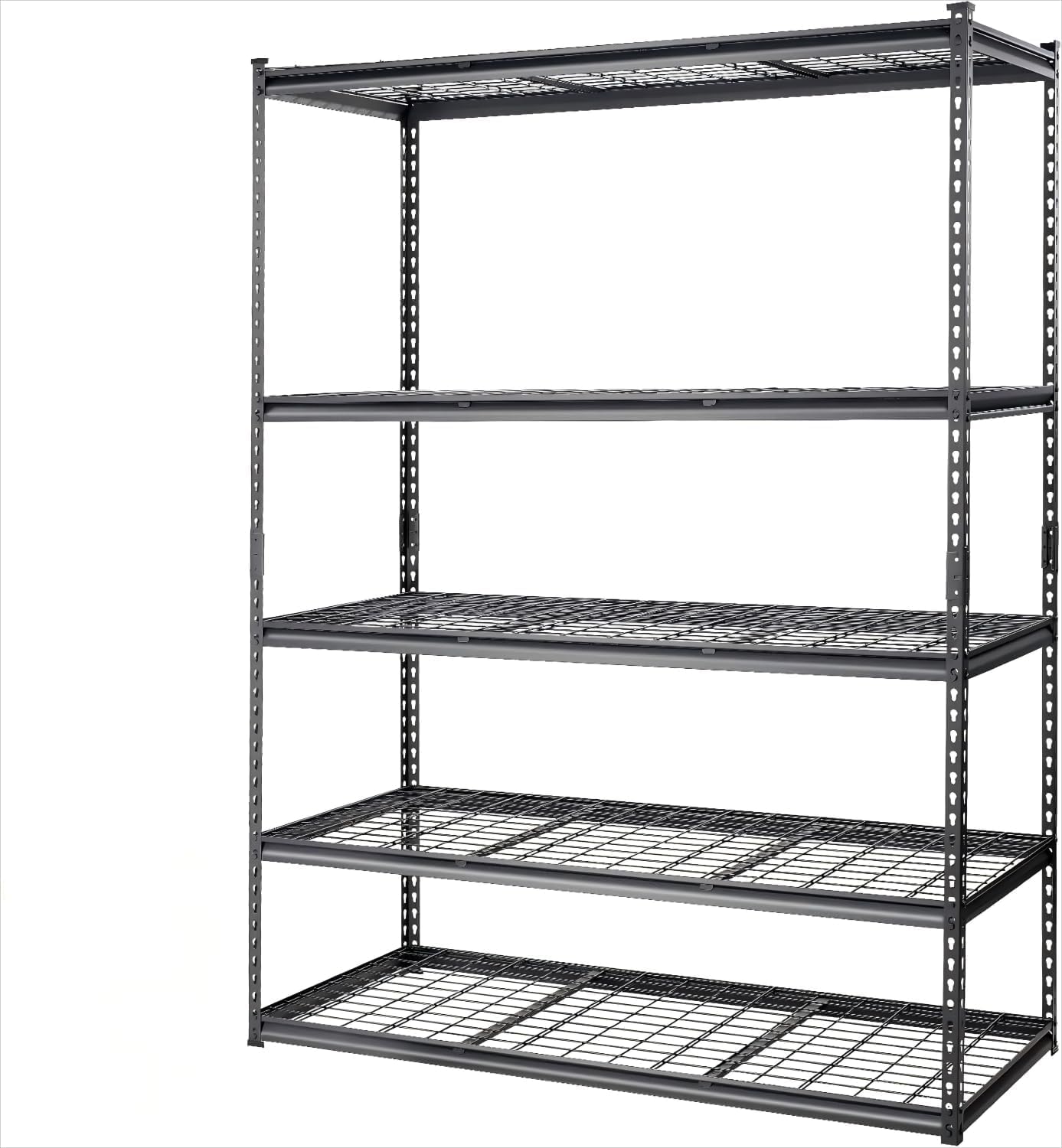 ExploreHorizon 2500 Lbs Capacity Heavy Duty Garage Shelving, 48x24x72 Inch 5-Tier Metal Wire Shelves, Adjustable Industrial Storage Rack for Garage, Basement, Warehouse Organization
