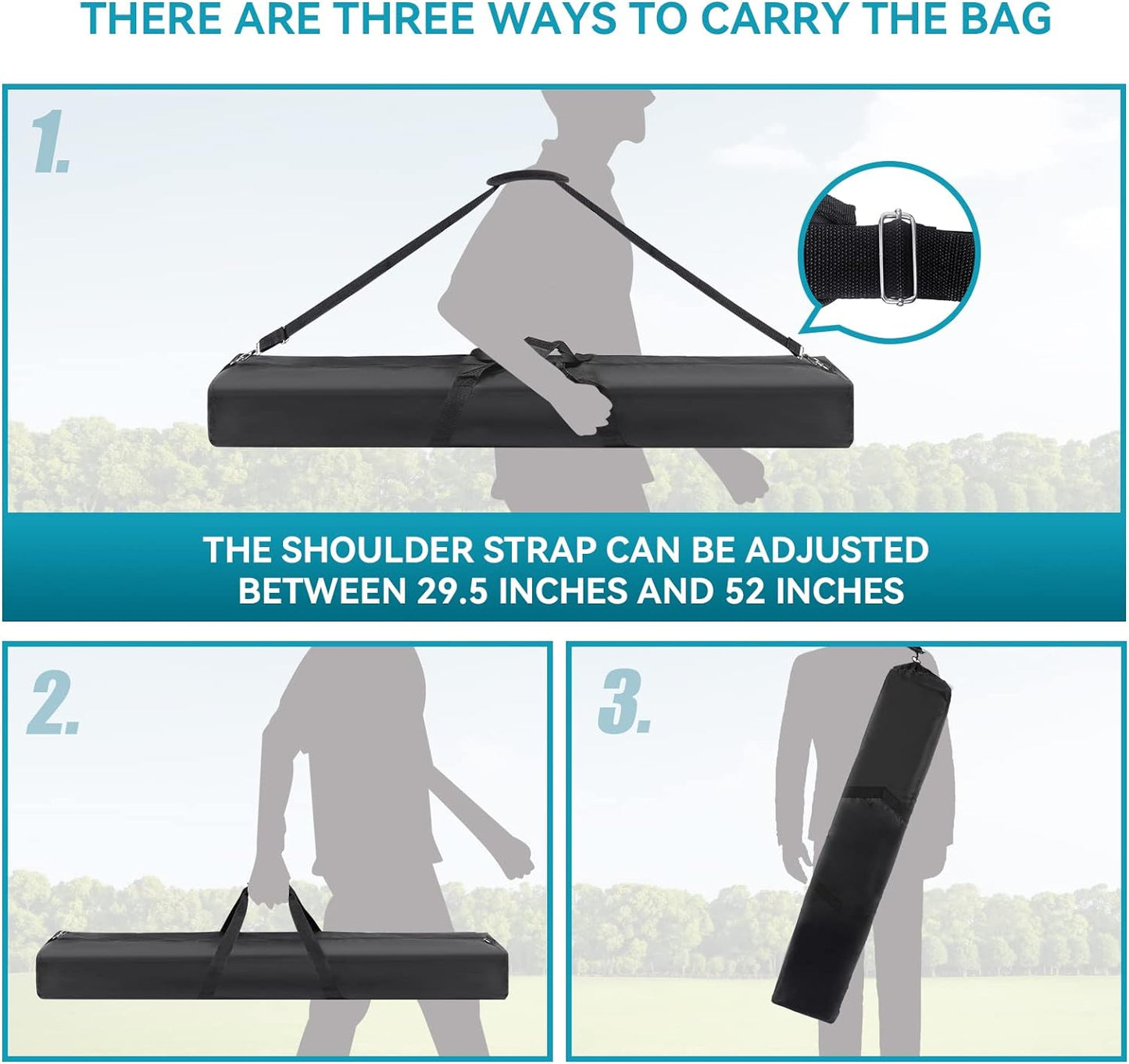 48" Long Tripod Carrying Bag for Speaker and Light Stands, Mic/Microphone Poles - with Adjustable Shoulder Strap, Heavy