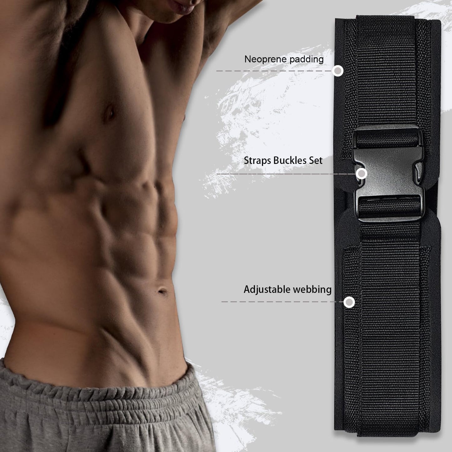 SYIGICE Waist Resistance Belt Neoprene Padded Belt with Rings Gym Pulley Strap for Cable Machines Fitness Exercise Resistance Training