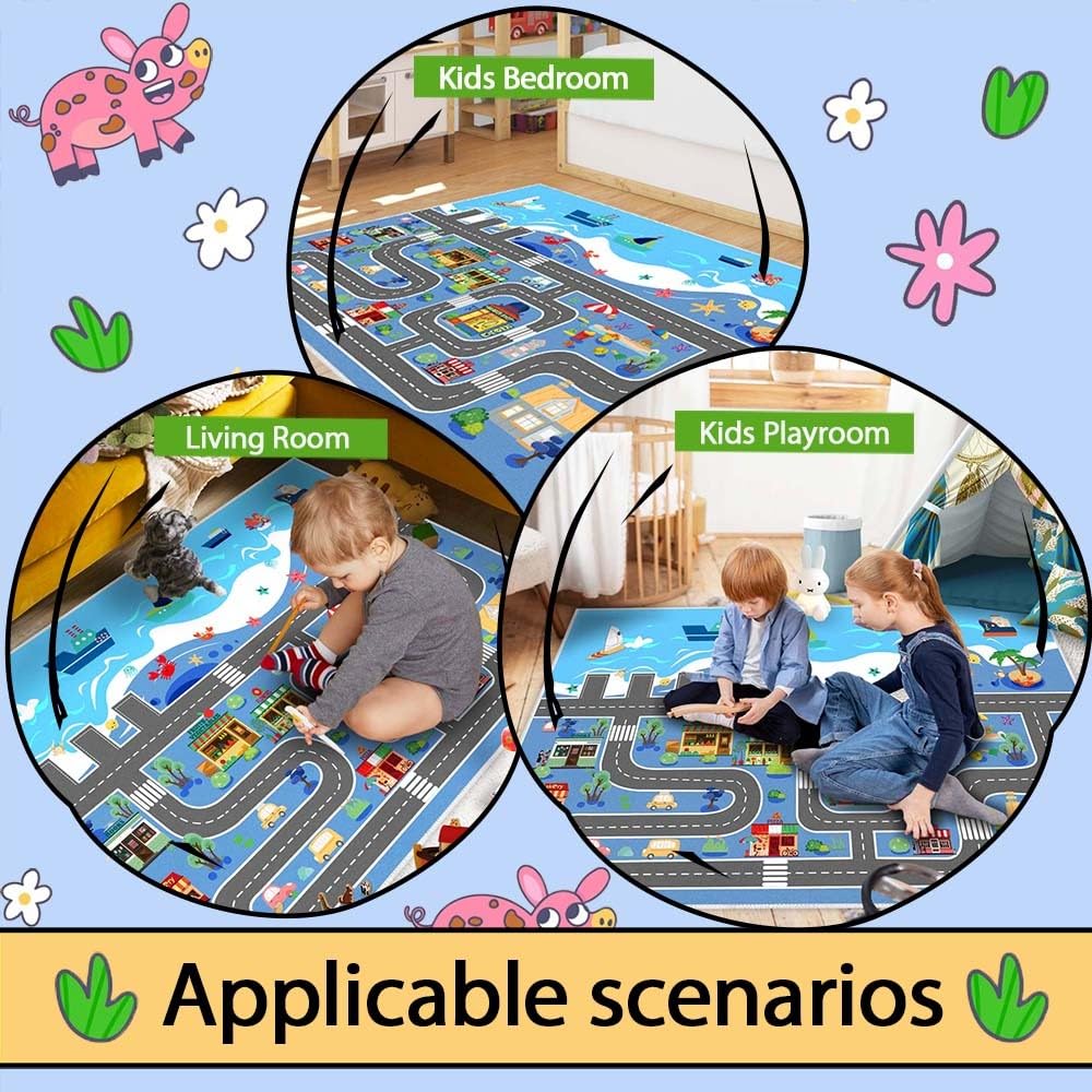 Fuzorise Living Room Rugs, Machine Washable Rug, Easy-to-Clean Rug.
