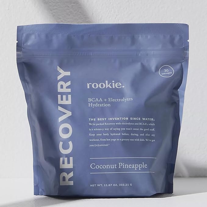 Rookie Wellness Recovery BCAA - Electrolyte and BCAA Powder with 5 g of Branched Chain Amino Acids for Muscle Recovery, Electrolytes for Hydration, & Only 10 Calories (30 Servings, Coconut Pineapple)