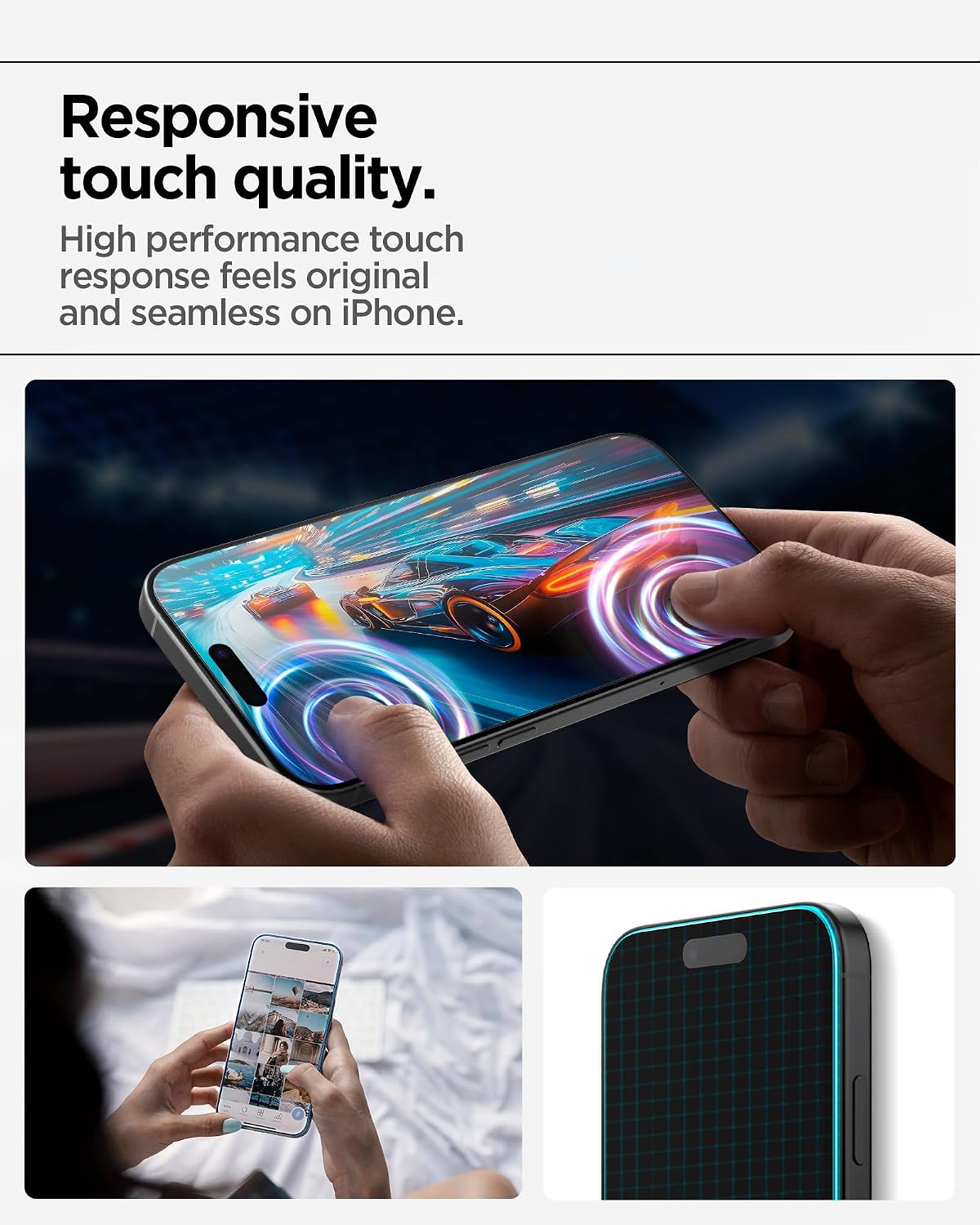 17 [3 Pack] Spigen AlignMaster S Tempered Glass Screen Protector Guard for iPhone Pro Max
